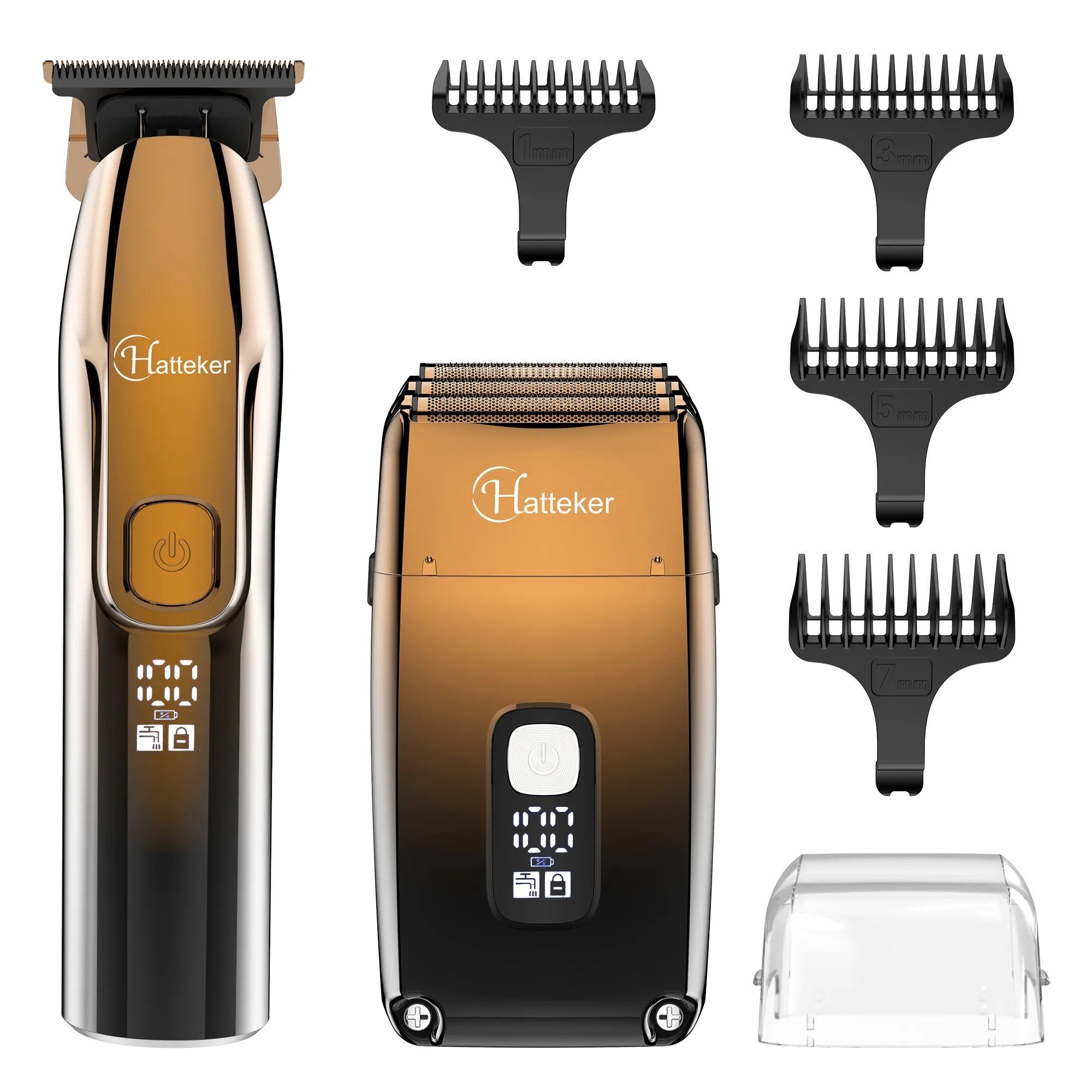 HATTEKER Beauty-Trimmer Neue Haarschneidemaschine Elektrorasierer 2 in 1  waschbarer Rasierer, 1 kompletter Satz, Wiederaufladbarer USB, 180 Minuten  Laufzeit, Rasierer und Trimmer