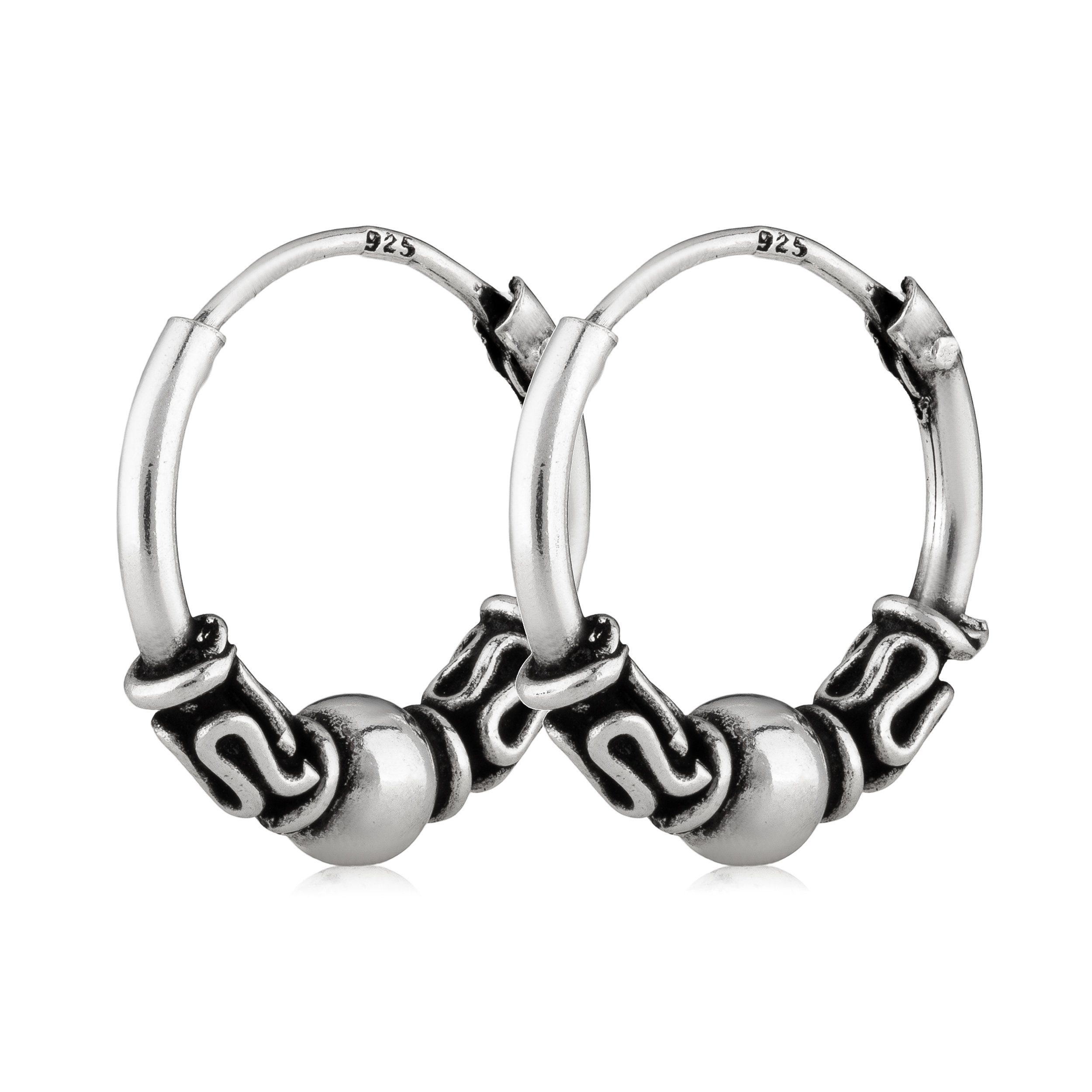 Valentinstagsgeschenk NKlaus Paar Creolen Paar Creolen 12,8mm Silber 925 Skandinavische Celt, silberfarben