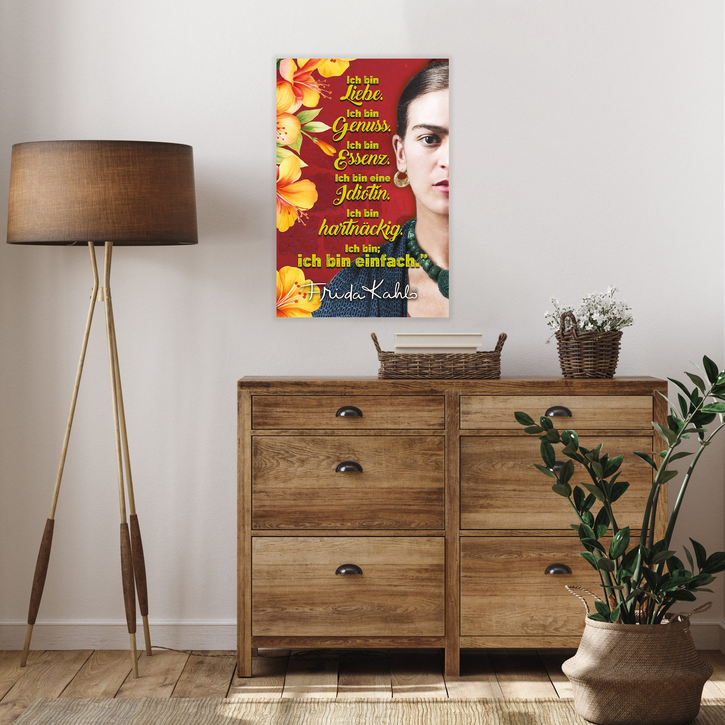 LuckyLinde Wanddekoobjekt Frida Kahlo - Ich bin Liebe (1 St), Stahlschild