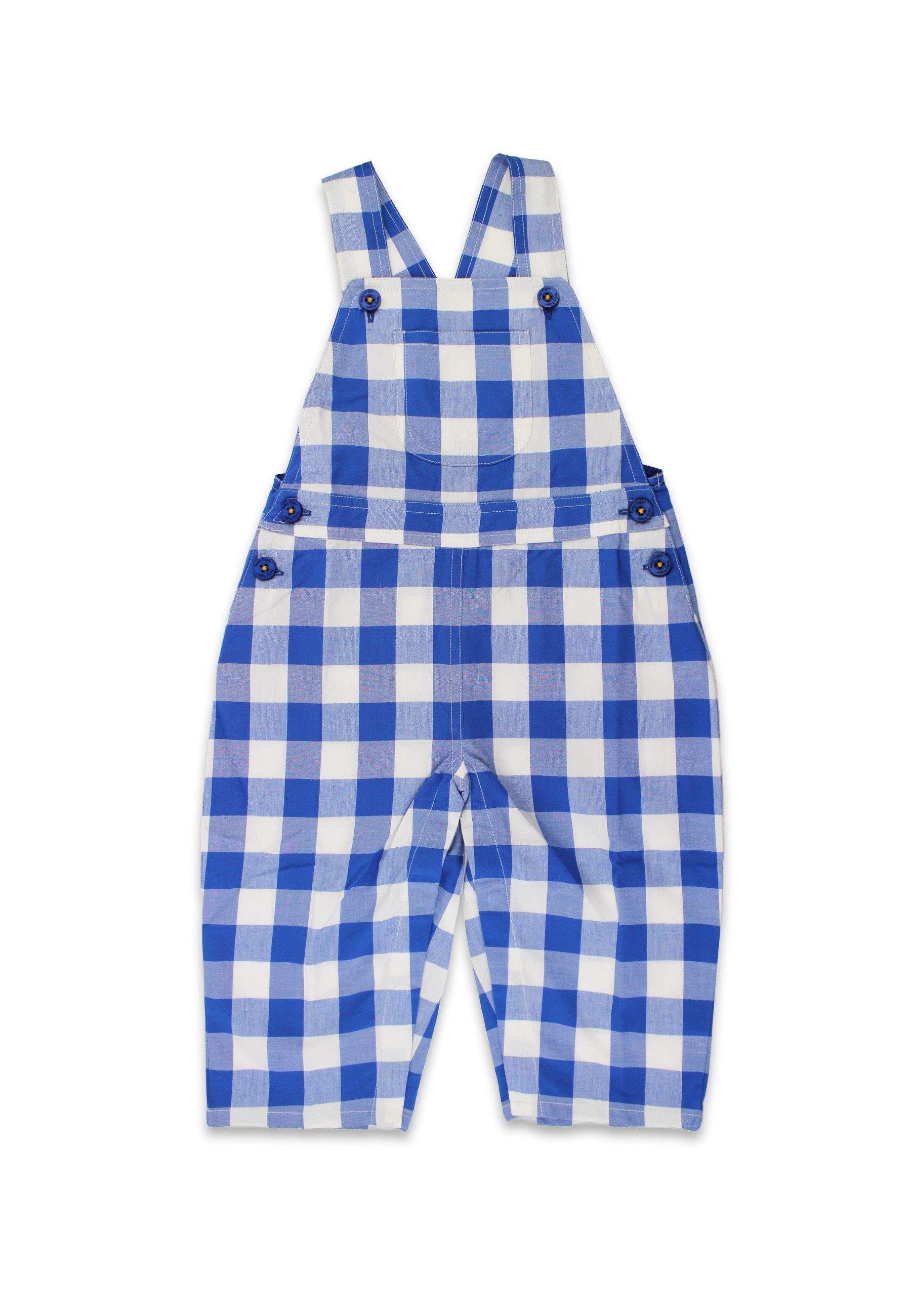 Toby Tiger Latzhose Latzhose mit blauem großkarierten-Muster