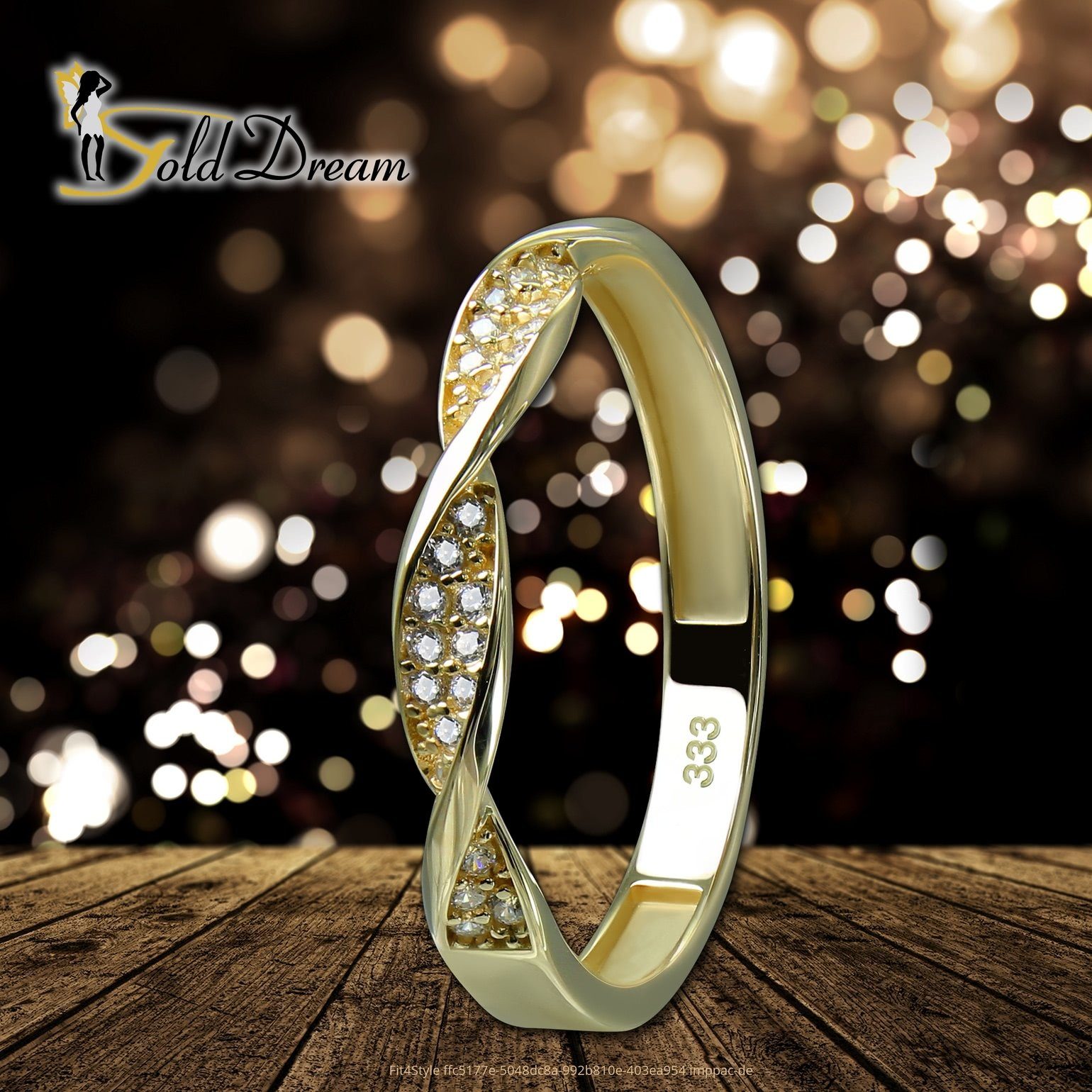 weiß GoldDream 333 Farbe: Gr.58 Twisted - 8 Karat, Ring Twisted GoldDream Gold Goldring gold, Gelbgold (Fingerring), Damen Ring