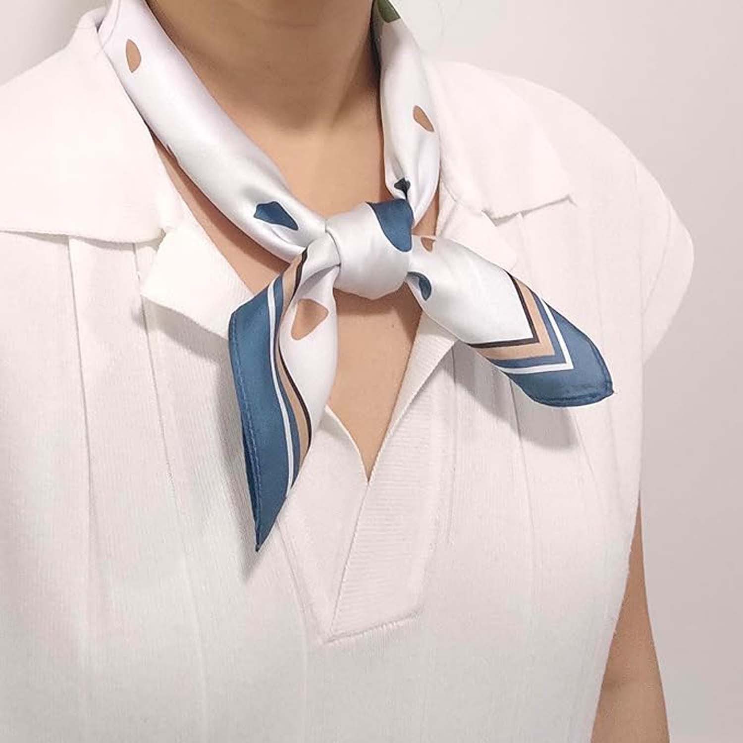 Zaewry Seidentuch Stirnband Quadratischer Haar-Bandanas-Schal für Damen