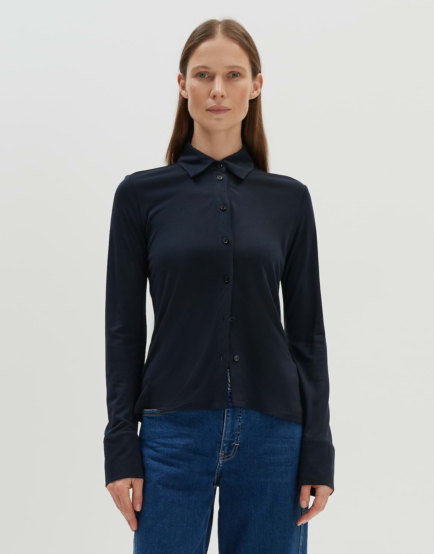 Langarmbluse Jerseybluse ZOFTA Slim aus Tencel