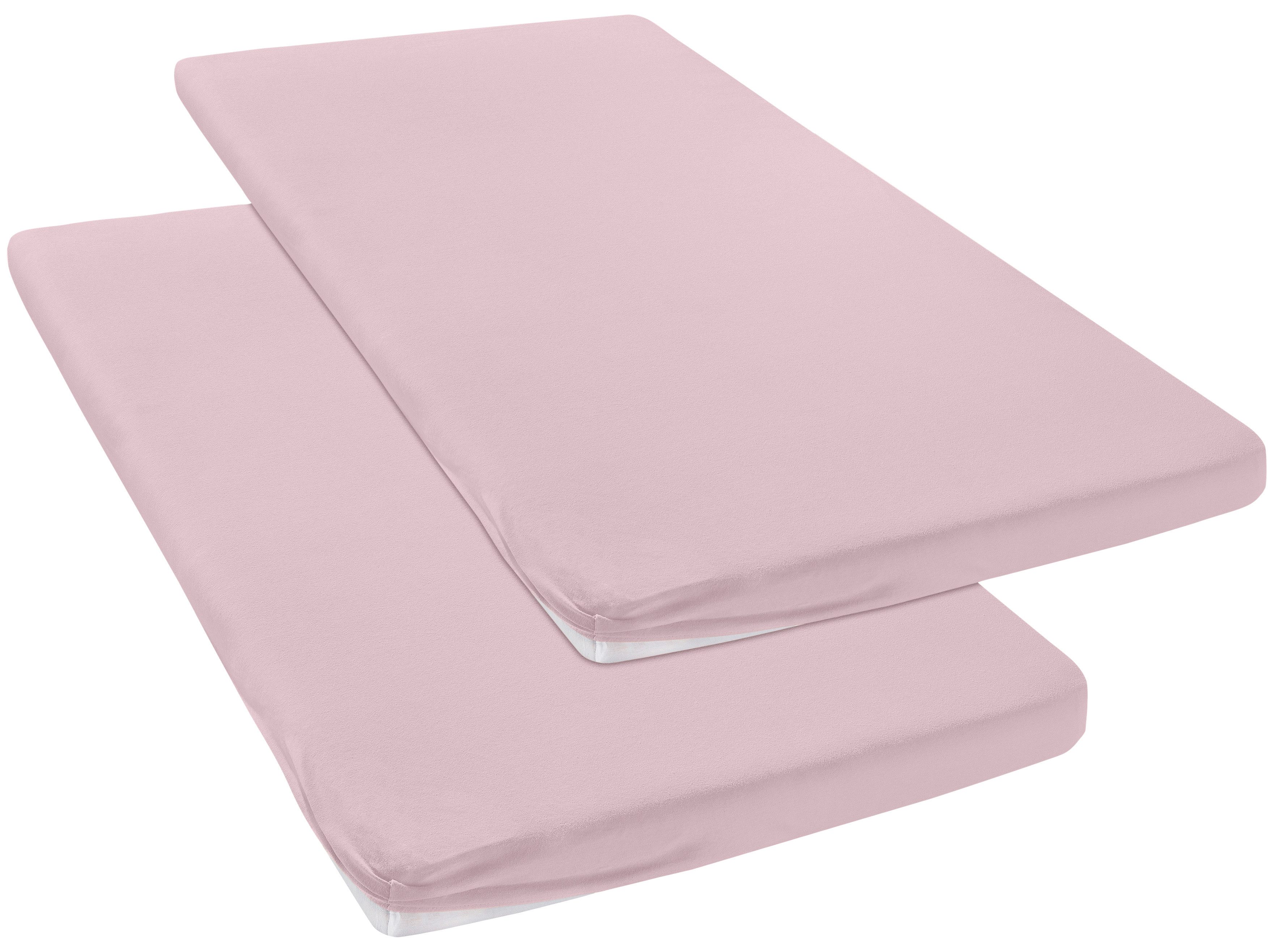 OTTO home Spannbettlaken Topper Basic, in Gr. 90x200, 140x200 oder 180x200 cm, Microfaser-Jersey, Gummizug: rundum, (2 Stück), Baumwolle, Matratzen bis 8 cm Höhe, Bettlaken, Spannbetttuch, Laken