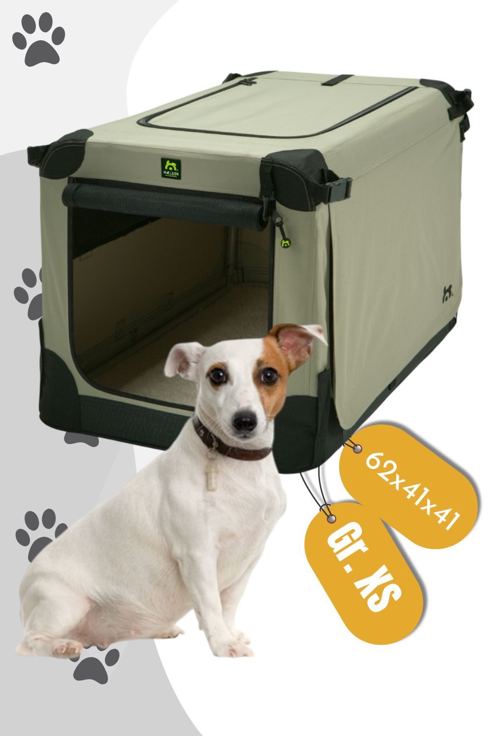 MAELSON Hunde-Transportbox Soft Kennel faltbare Hundebox / Tier Transportbox Beige