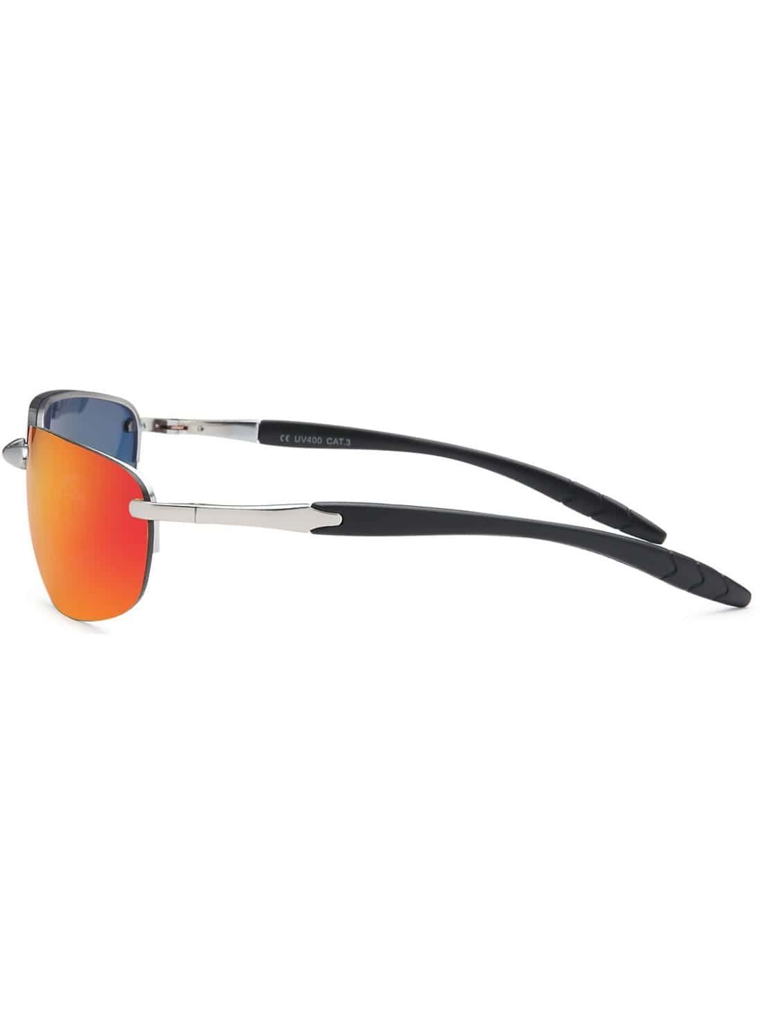 BEZLIT Eyewear Sonnenbrille Herren mit Metal Linsen (1-St) schwarzen Rot Sonnenbrille
