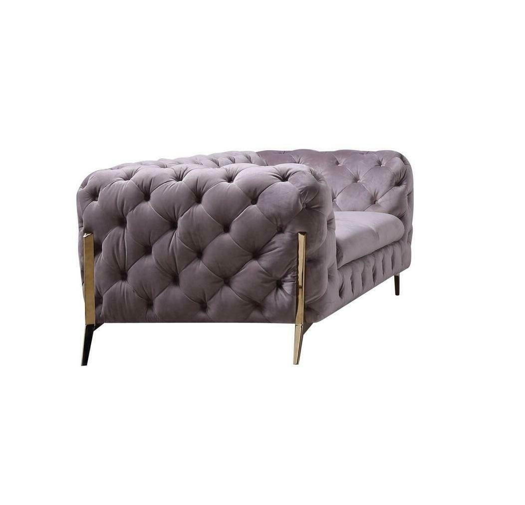 JVmoebel Sofa Designer Chesterfield Sofa 2-Sitzer Couch Polster Textil Sofas Samt, Made in Europe