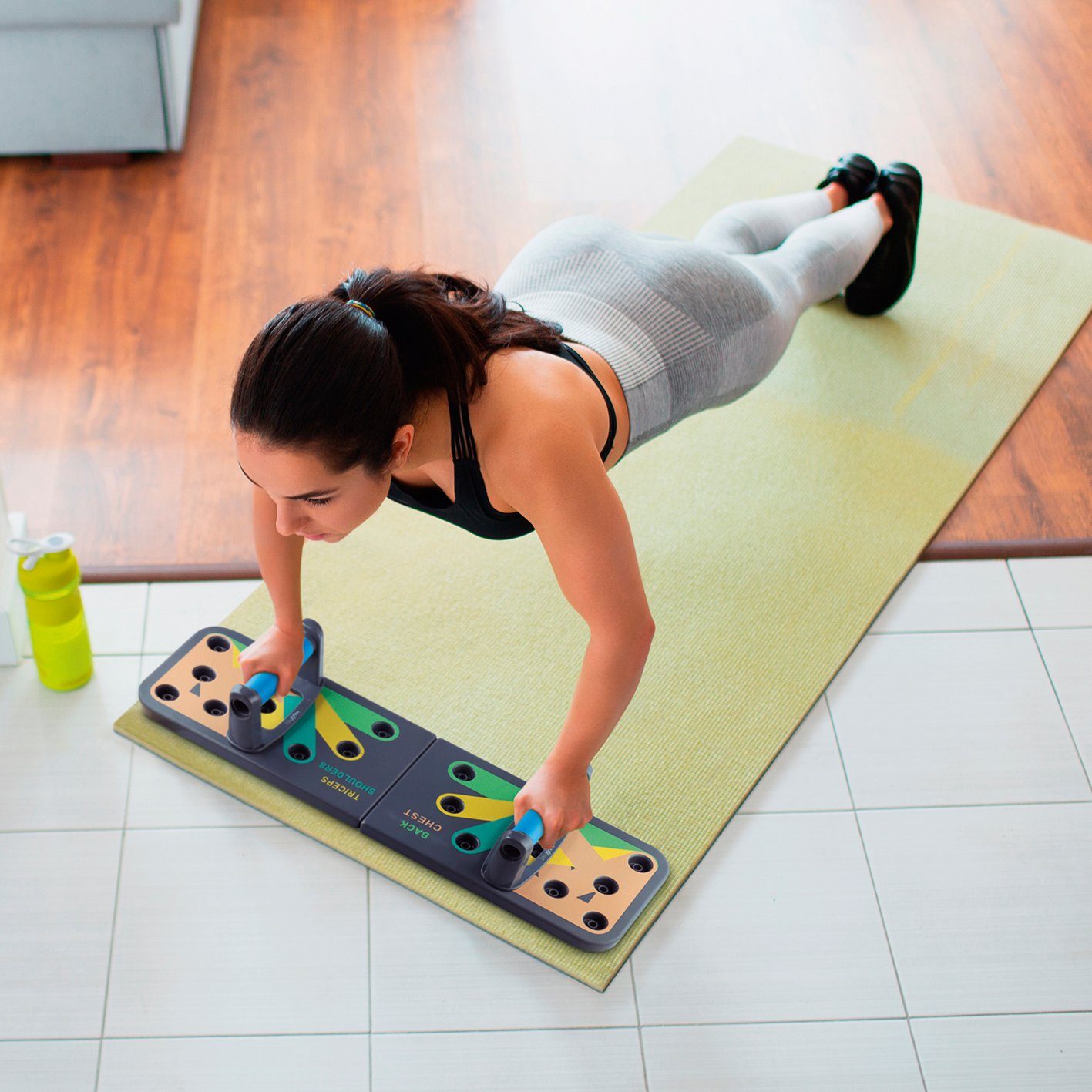 MAXXMEE Liegestützgriffe Push-Ups - Ganzkörpertraining, Trainingsboard Push-Up faltbar
