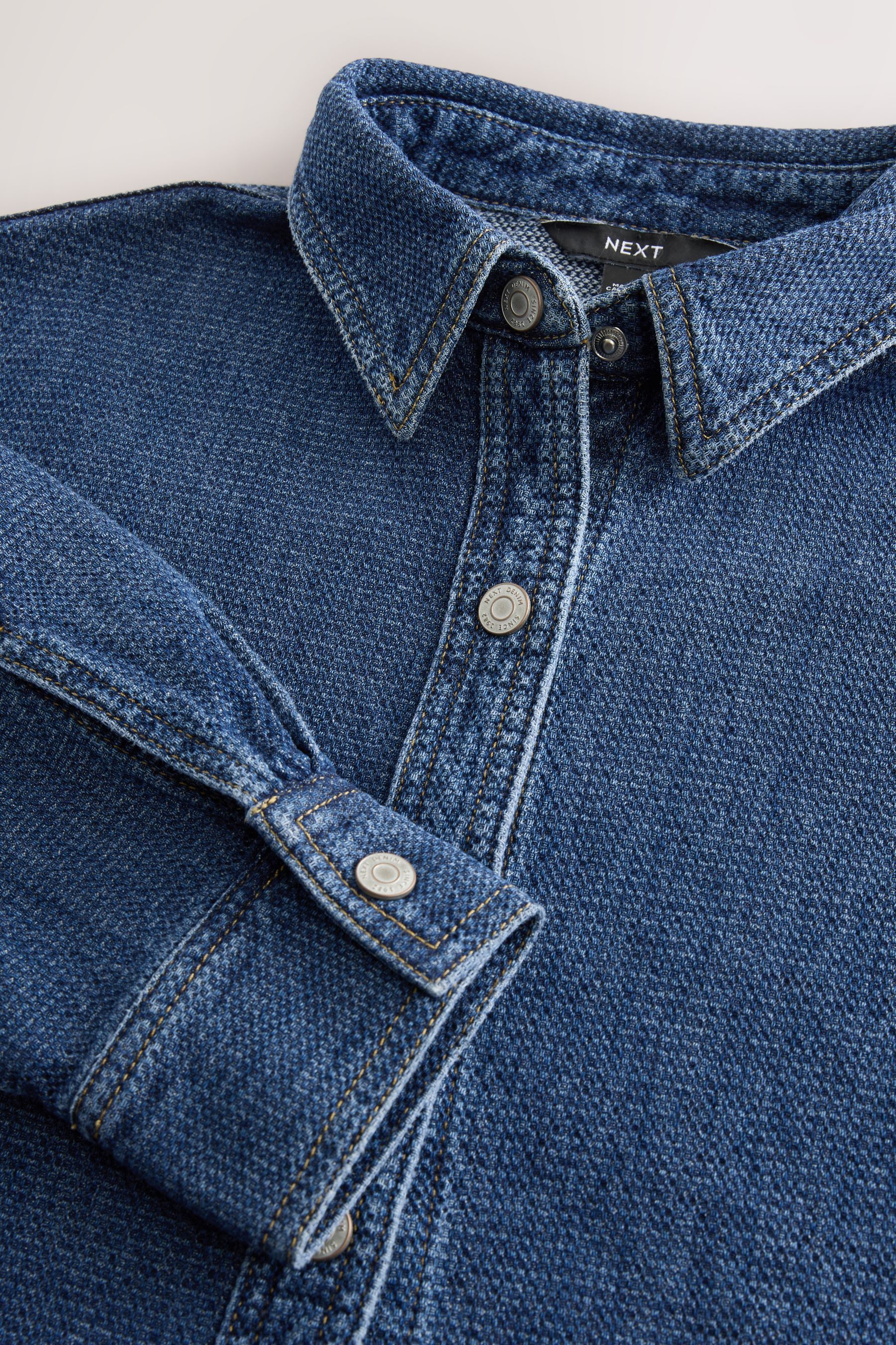 Next Jeansbluse Verkürztes Hemd mit Karomuster (1-tlg)