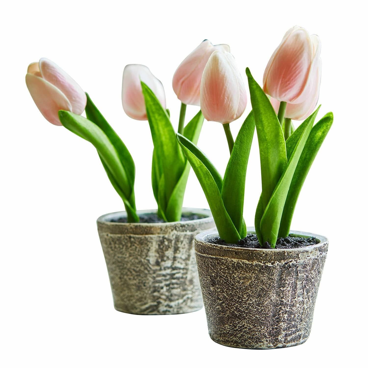 Kunstblume Deko-Tulpe 2er Set Zéphine rosa