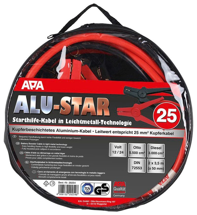 APA Starthilfekabel, (3,5 cm), Alu-Star, CCA-Kabel, 3,5 m