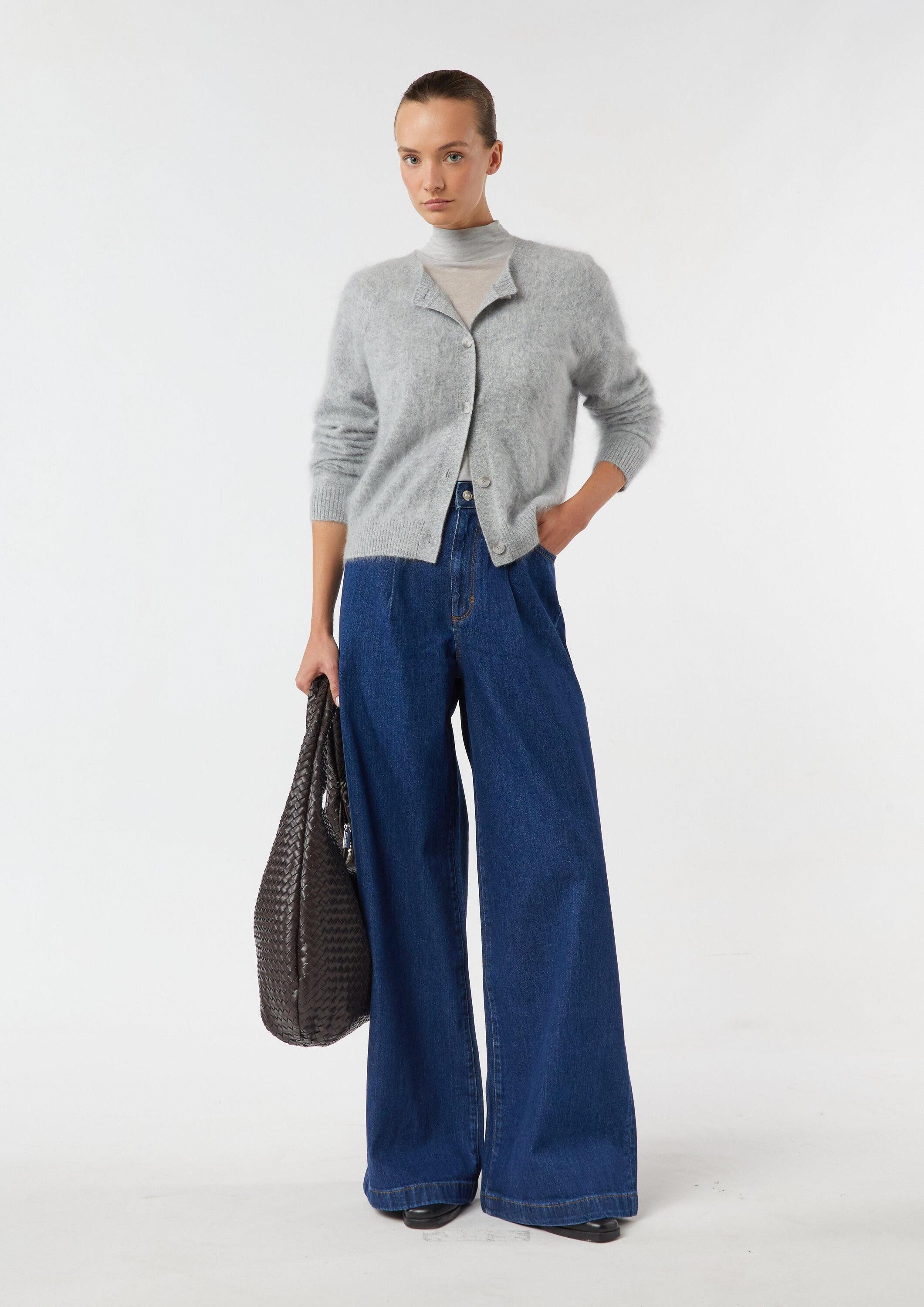 comma Weite Jeans Jeans-Hose Jeans mit Extra Wide Leg und Bundfalten