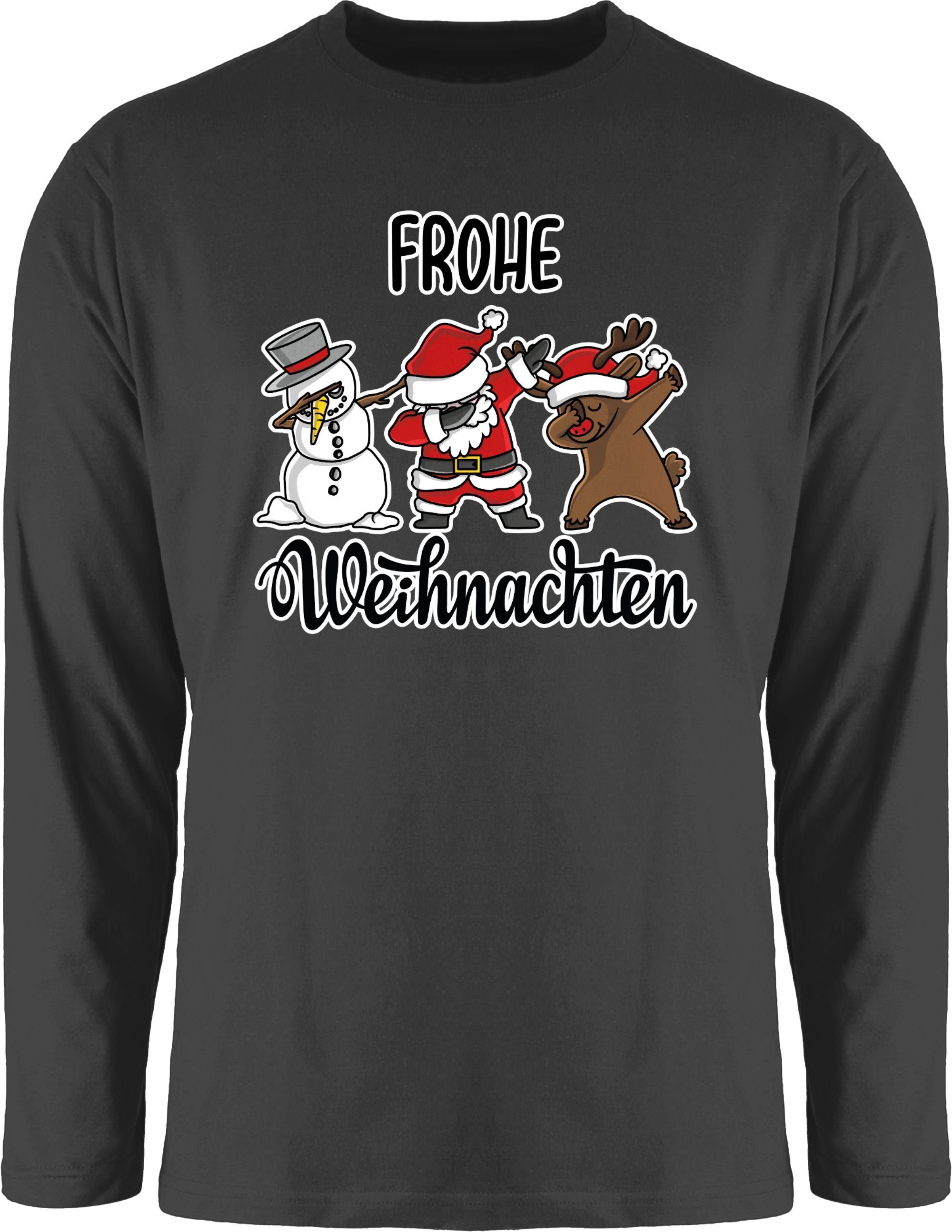 Shirtracer Rundhalsshirt Frohe Weihnachten Mit Dabbing Figuren Weiss Weihnachten Silvester Geschenke Herren Langarmshirt Neujahrsgeschenke Party Deko Online Kaufen Otto