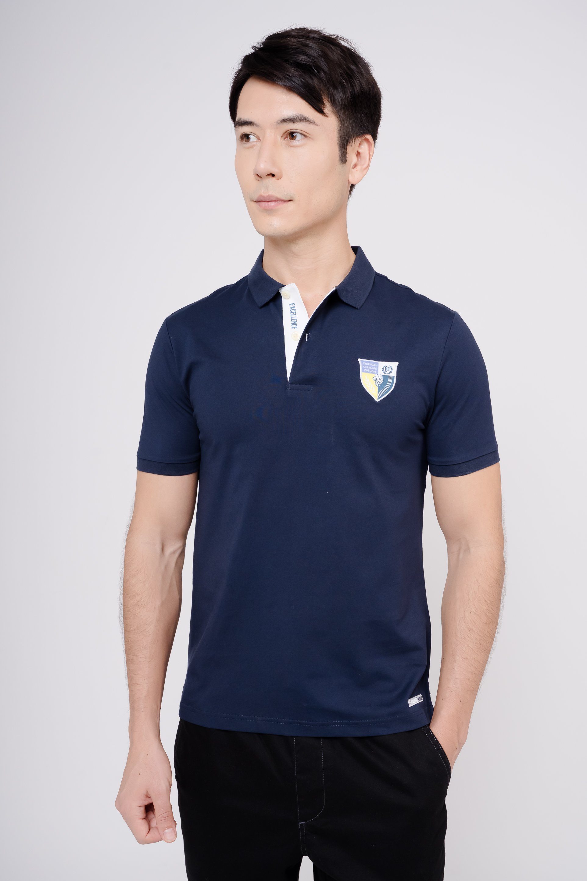 dunkelblau GIORDANO Sorona mit Quick-Dry-Technologie Poloshirt