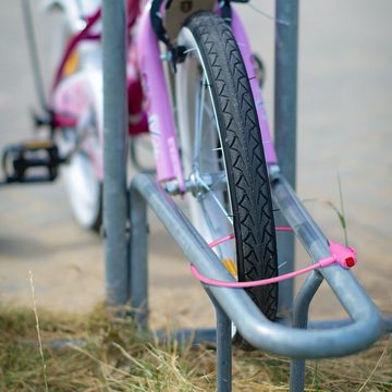 relaxdays Kabelschloss Fahrradschloss für Kinder, Pink
