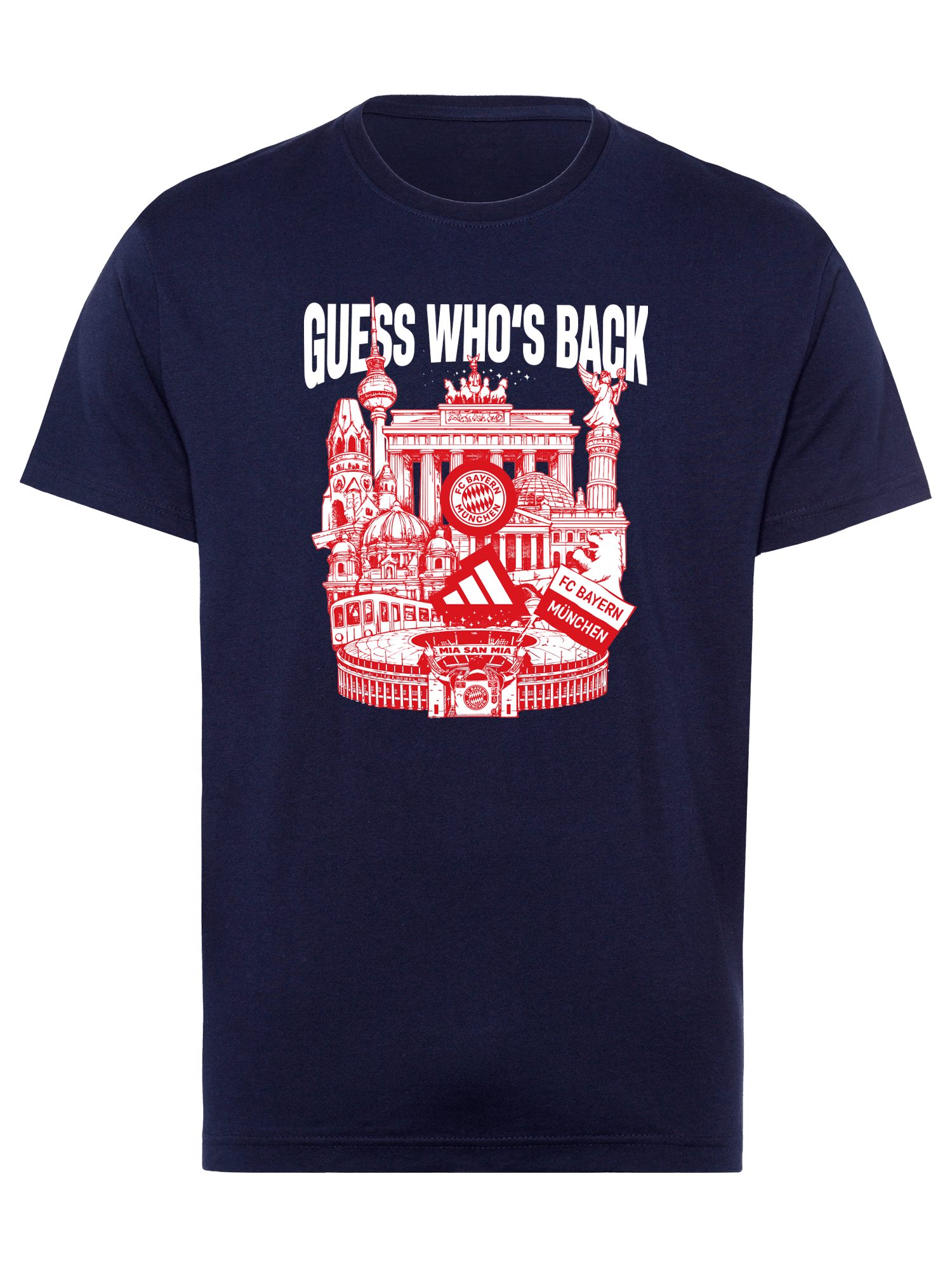 T-Shirt FC Bayern München, T-Shirt Road to Berlin 2026, Herren, Navy