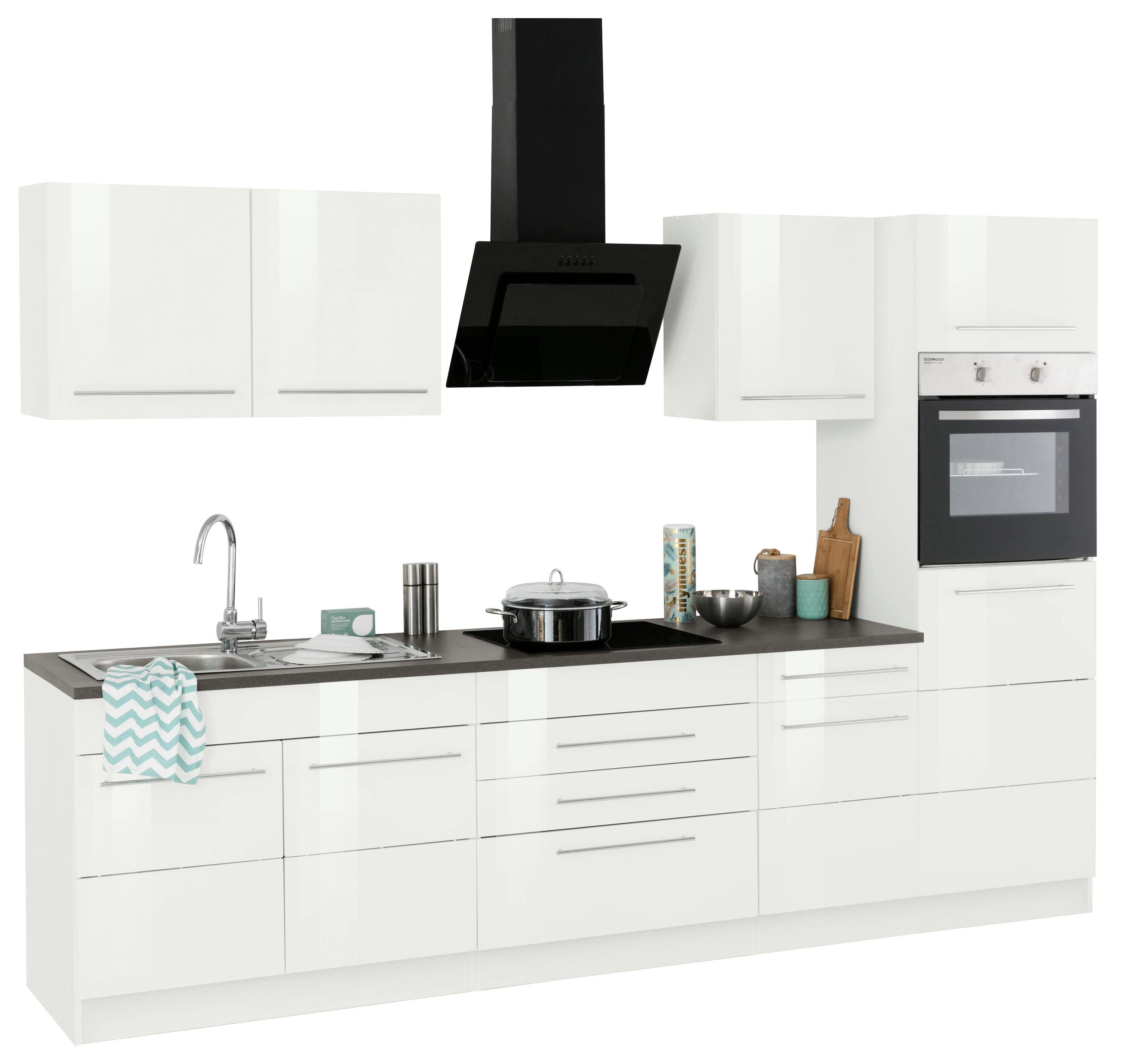 KOCHSTATION Küchenzeile KS-Trient, Breite 290 cm, wahlweise mit E-Geräten, mit Arbeitsplatte