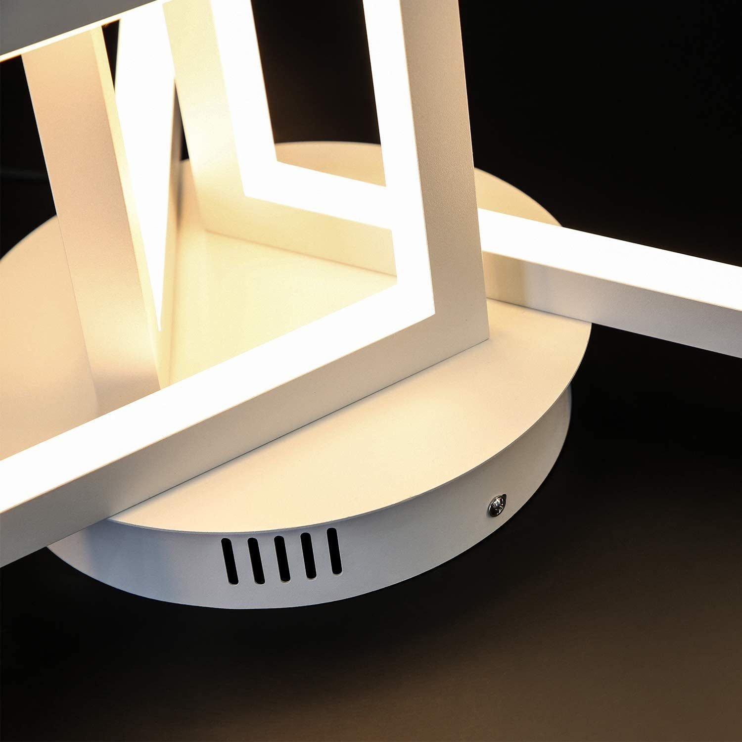 Fernbedienung Deckenleuchte LED ZMH Metall Weiß integriert, Wohnzimmer Design aus Esszimmer, mit Modern fest für LED dimmbar,
