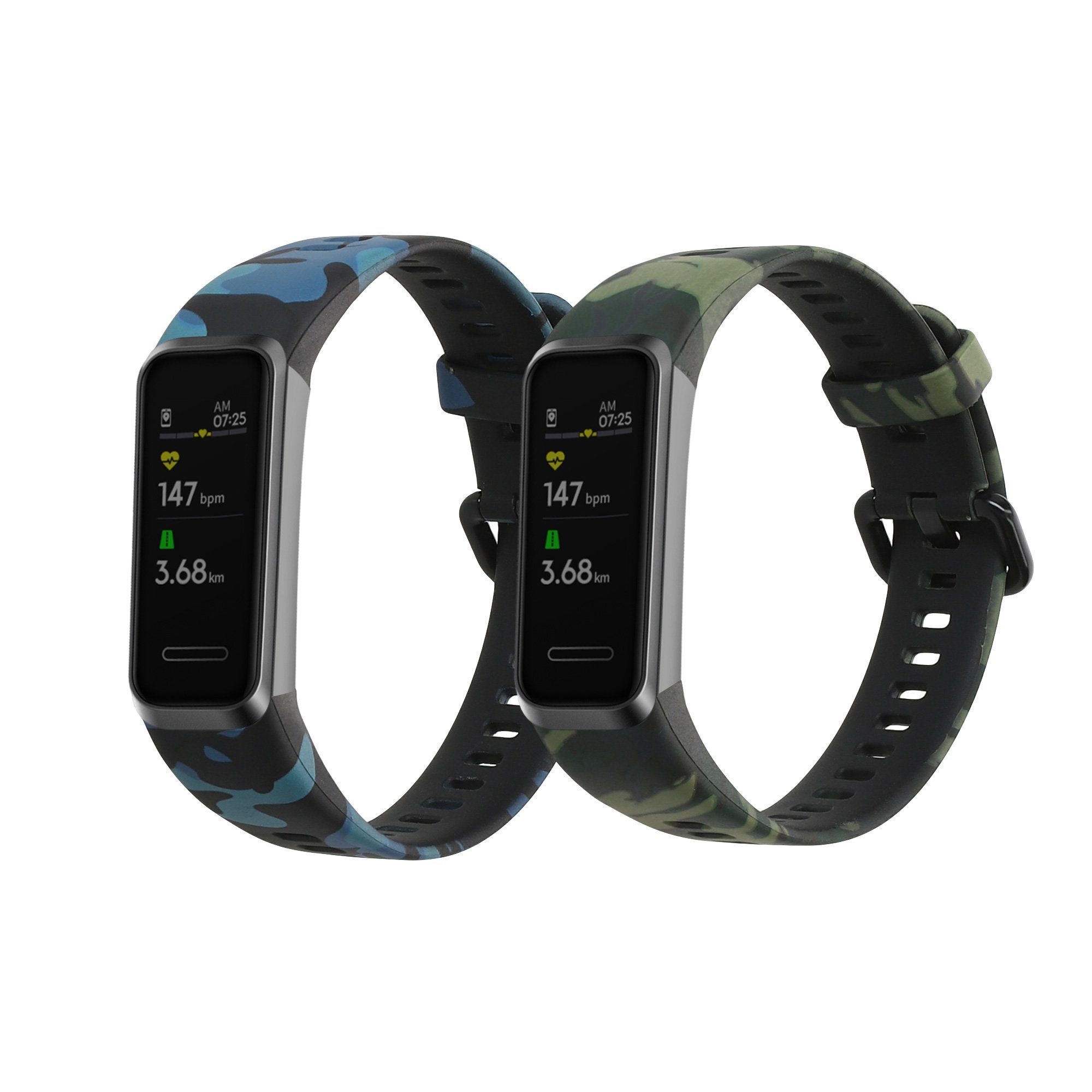 kwmobile Armband für Huawei Band 4 Smartwatch, 2-tlg., 2x Fitnesstracker Sportarmband aus TPU und Silikon