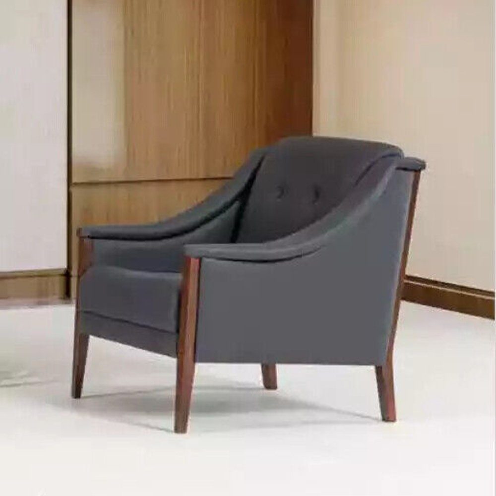 JVmoebel Sessel Sessel Arbeitszimmer Polstersessel Grau Sitz Möbel Textil Modern (Sessel), Made In Europe
