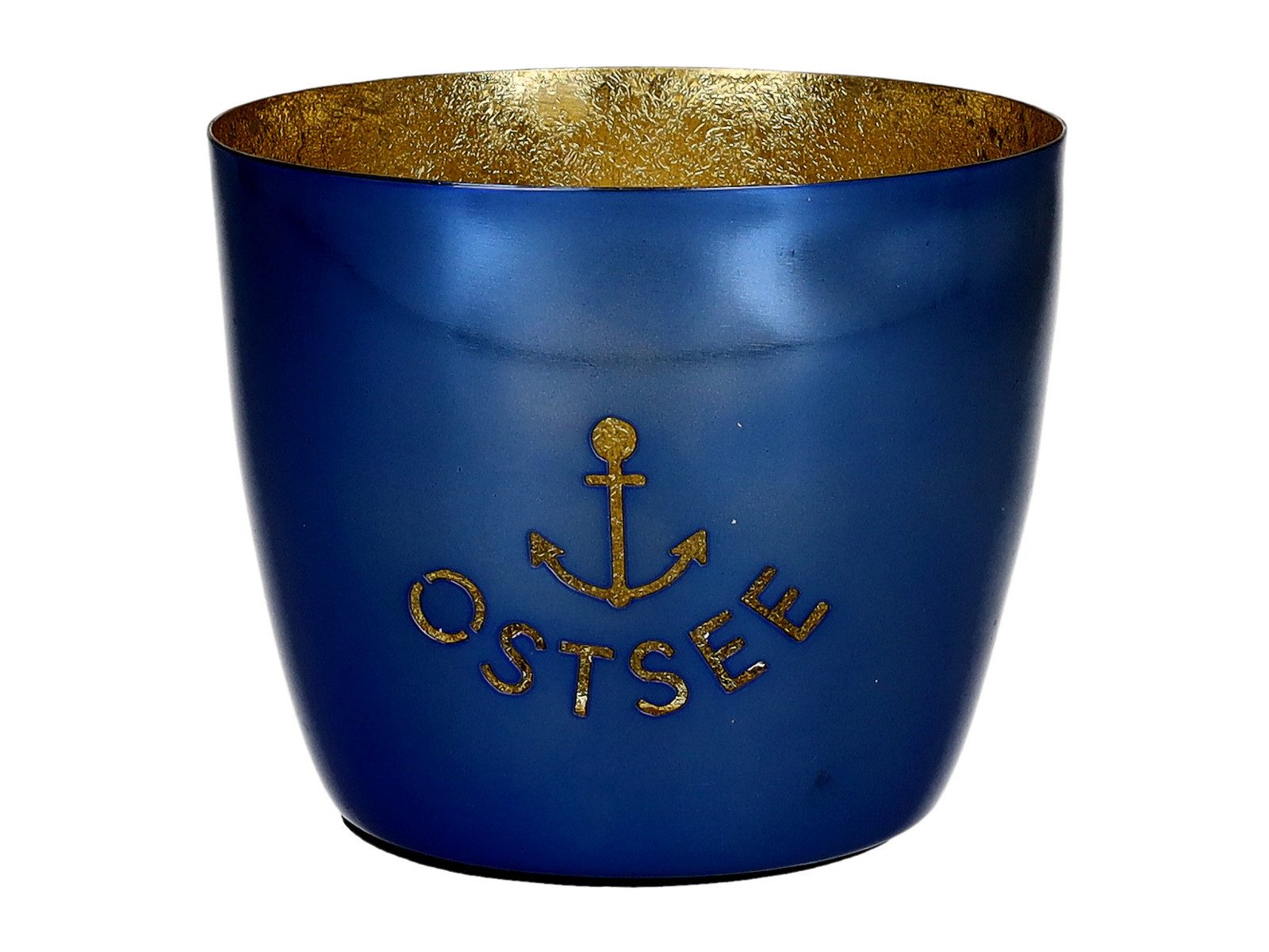 Giftcompany Windlicht Madras Windlicht M Ostsee blau/gold 8,5cm