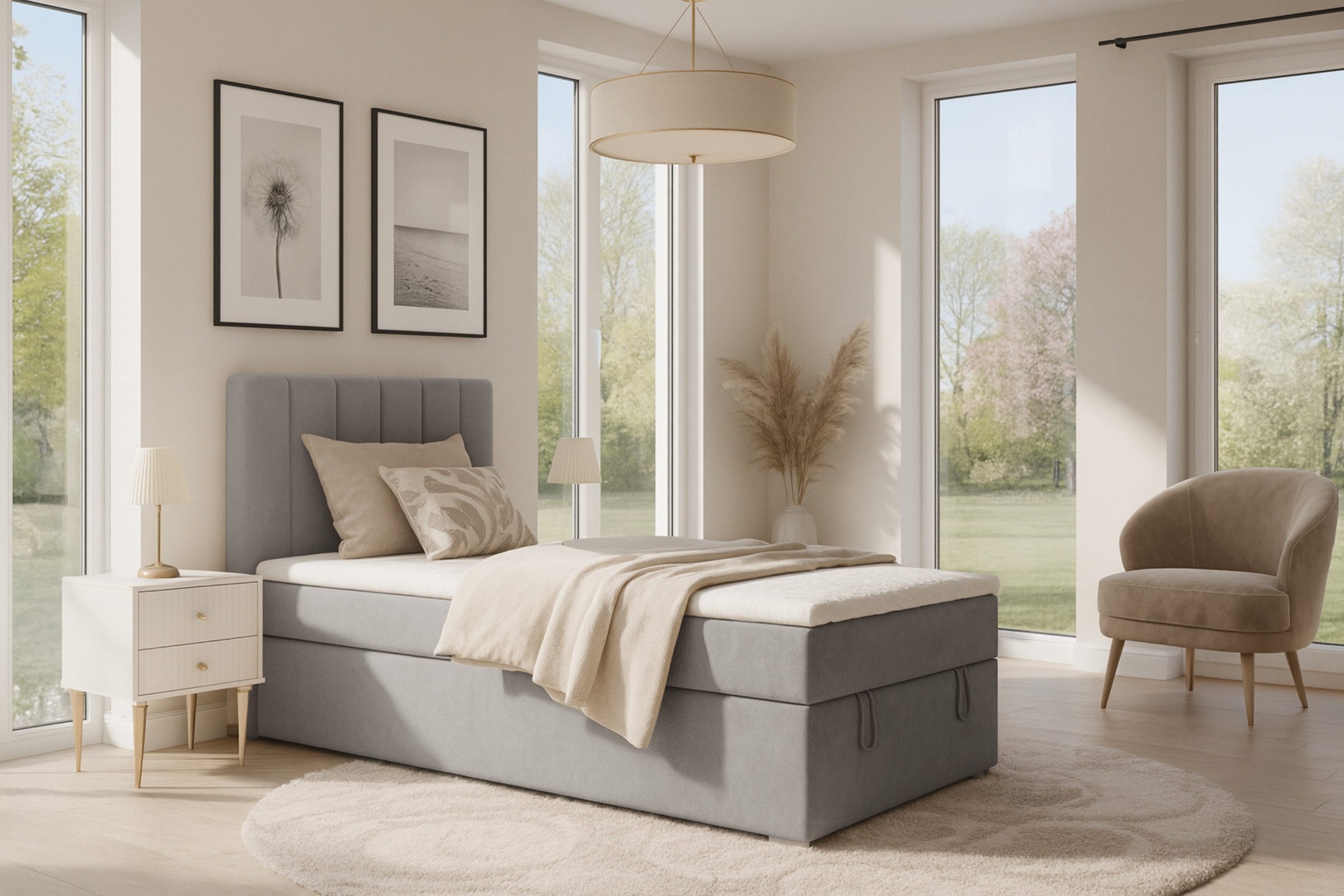 Deine Möbel 24 Boxspringbett DAVID MINI Boxbett Polsterbett Kompletbett Vel günstig online kaufen