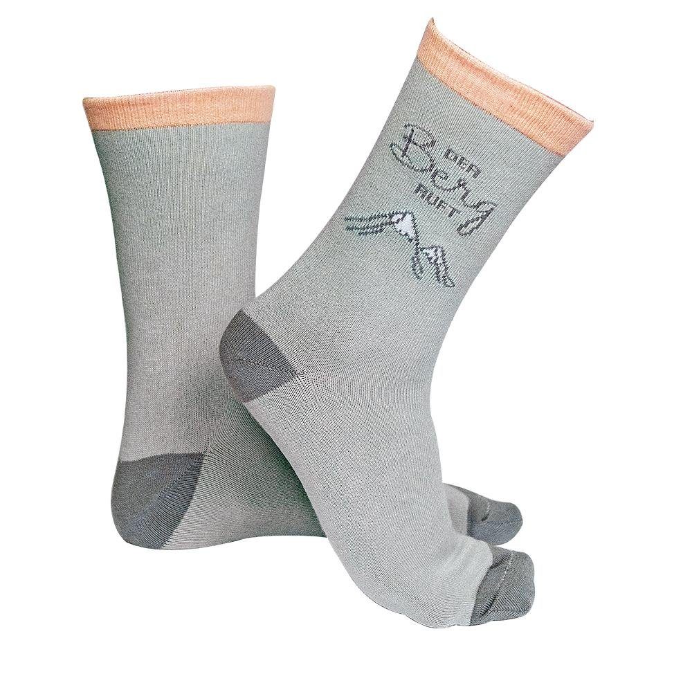 Grafik Werkstatt Socken Coole Socke mit Spruch Bergglück Der Berg ruft