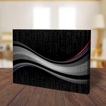 wandmotiv24 Leinwandbild Black Waves, Abstrakt (1 St), Wandbild, Wanddeko, Leinwandbilder in versch. Größen