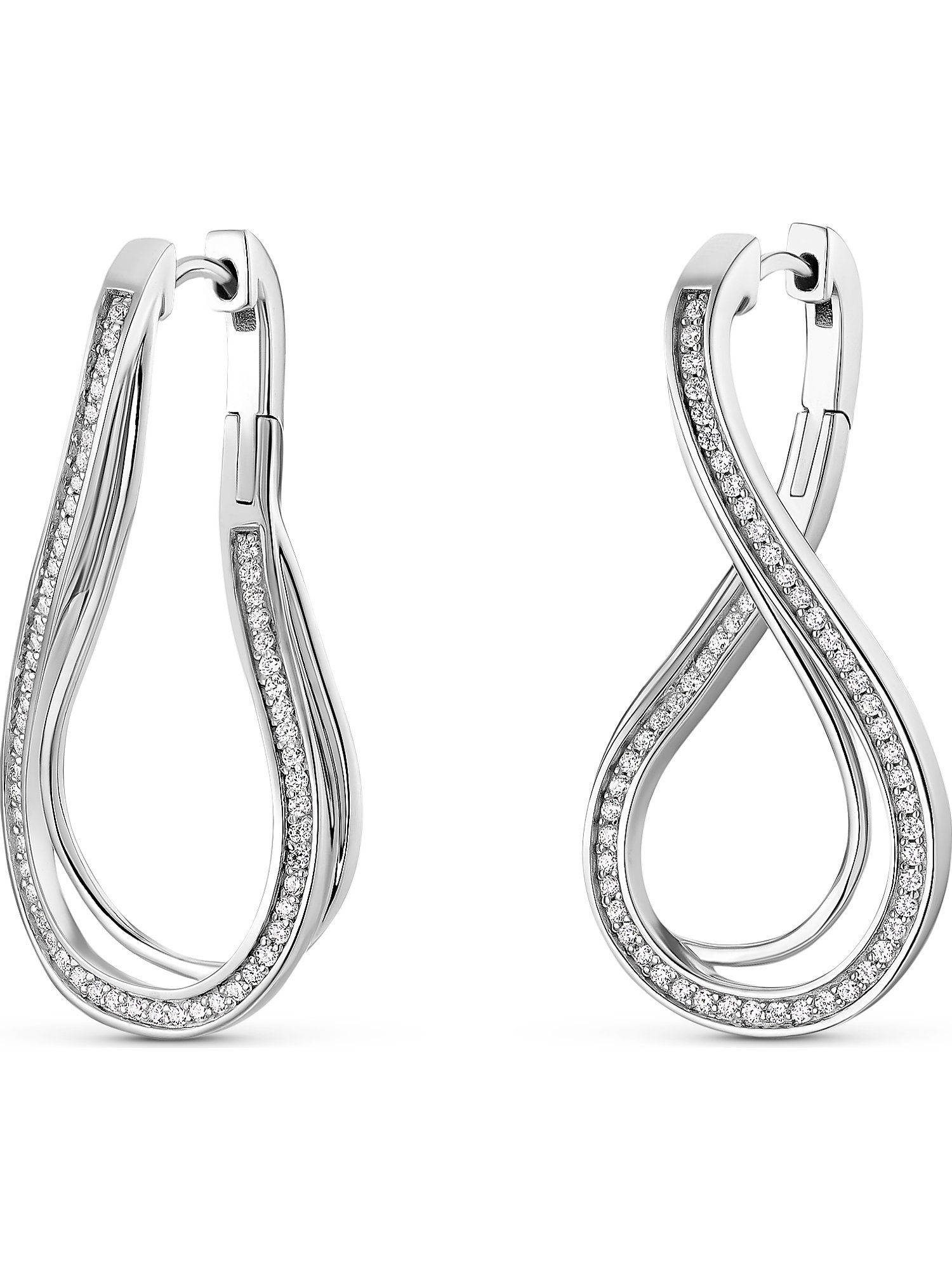 JETTE Paar Creolen JETTE Damen-Creolen 925er Silber 116 Zirkonia (Paar), IN günstig online kaufen