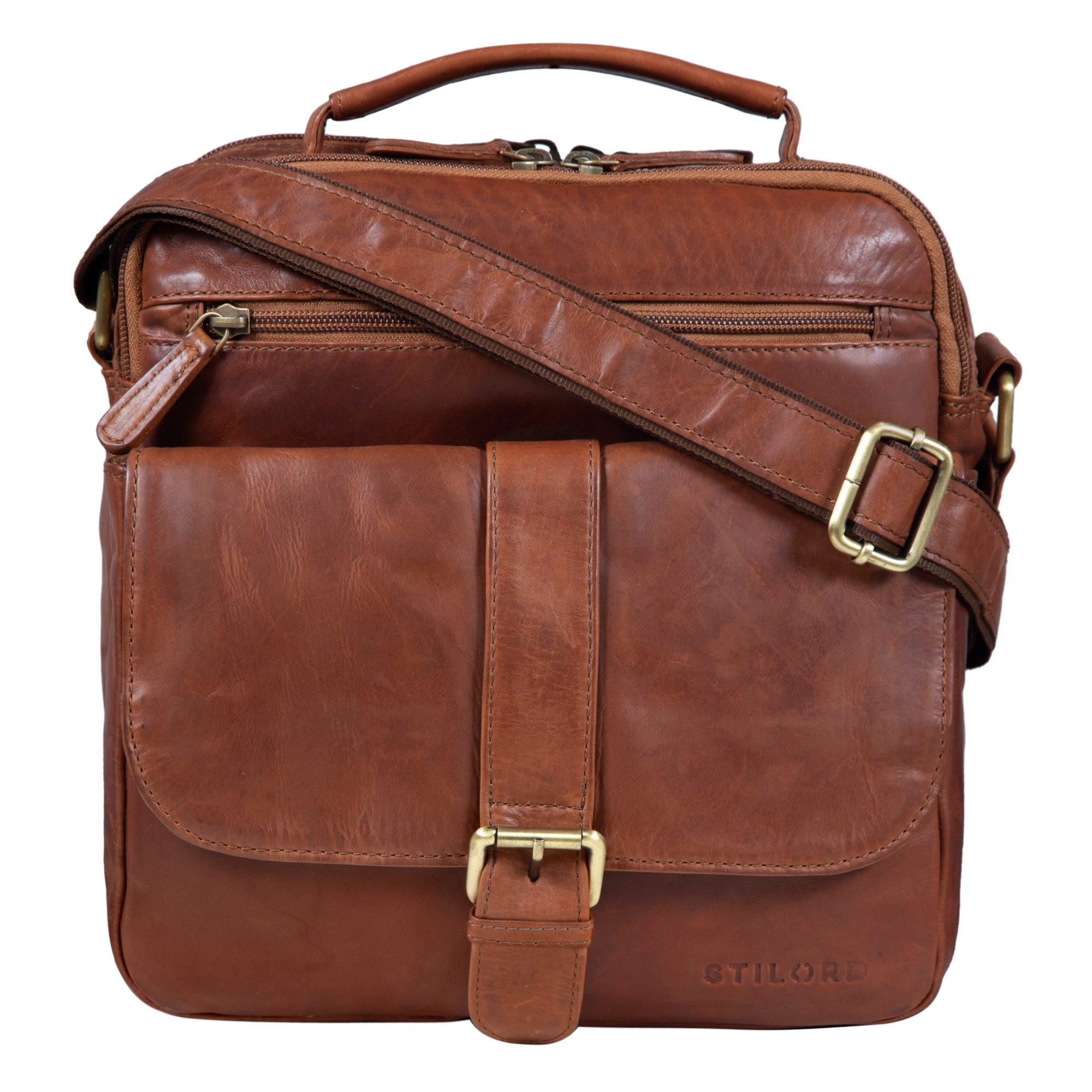 Schultertasche "Ricardo" Vintage Leder Umhängetasche Herren