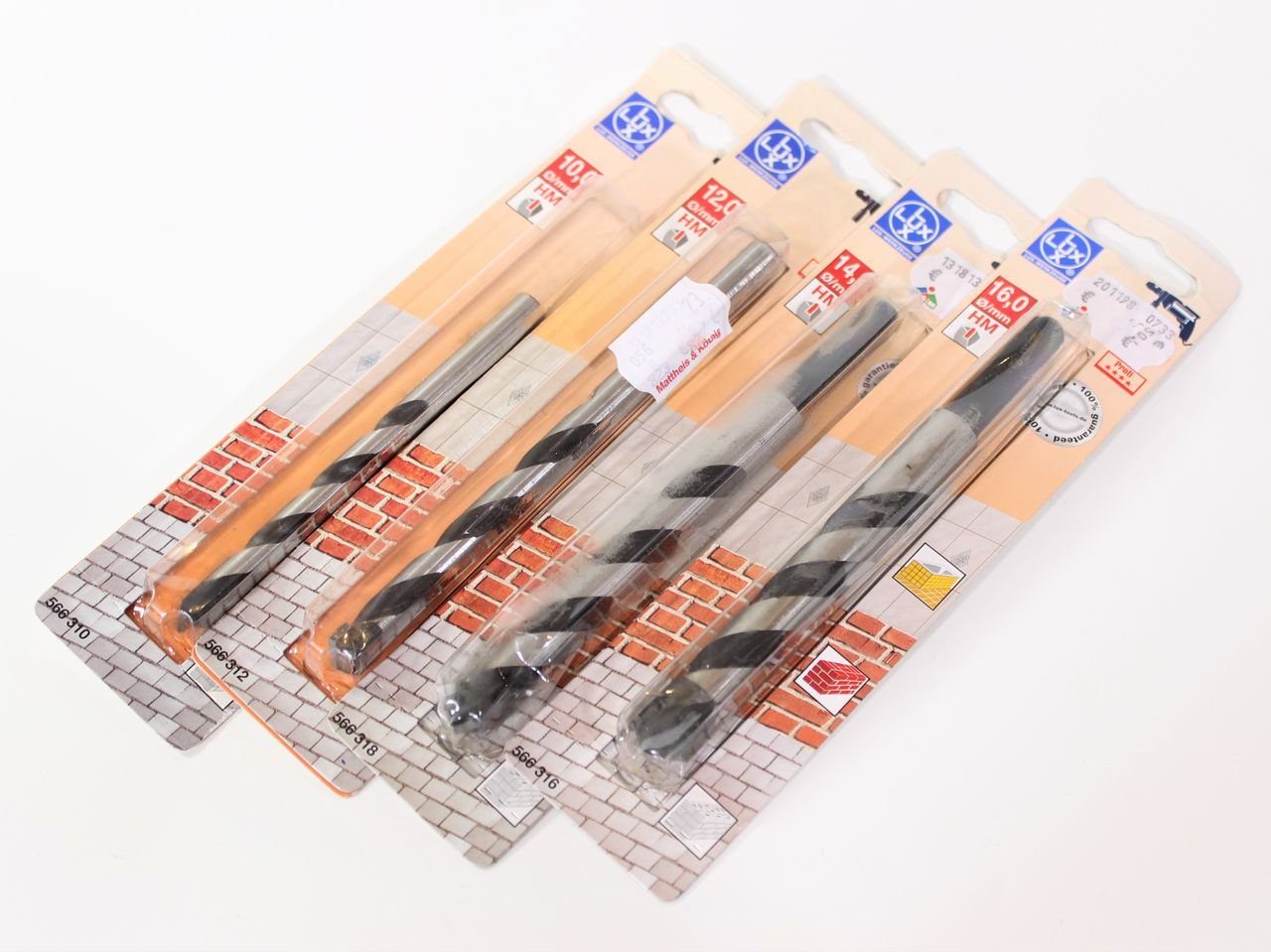 Lux Hammerbohrer LUX Mauerbohrer Set 4-teilig ø10,12,14,16 mm HM Дрель bohren Ha…