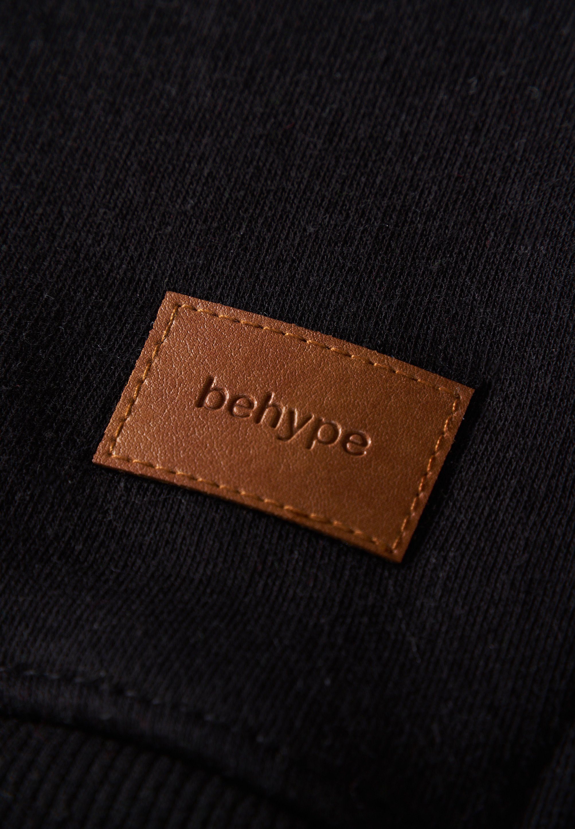 behype Kapuzensweatjacke BHOMNOI Basic Kapuzenpullover Hoodie Pullover Sweatshirt