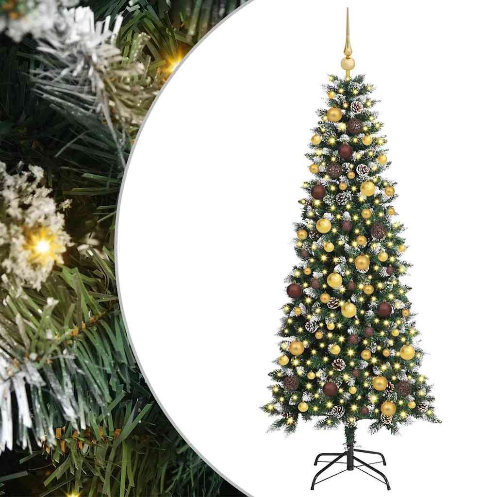 vidaXL Künstlicher Weihnachtsbaum Künstlicher Weihnachtsbaum Grün 180 cm PVC, Plastik und Stahl