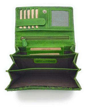Hill Burry Geldbörse echt Leder Damen Portemonnaie mit RFID Schutz, florales Muster, umfangreich ausgestattet