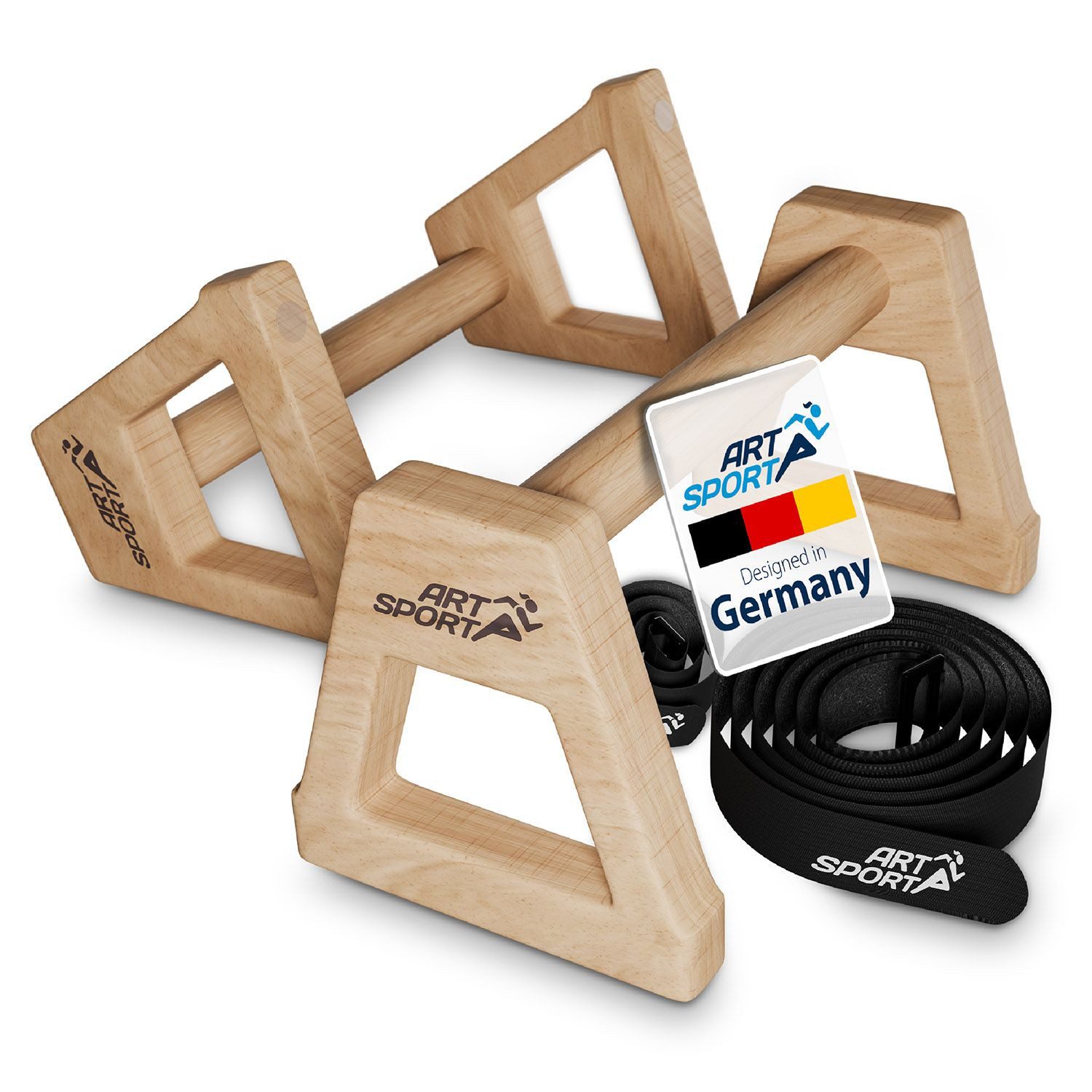 ArtSport Liegestützgriffe XXL (2-St), Parallettes aus Holz für Calisthenics, handlich, leicht & stabil