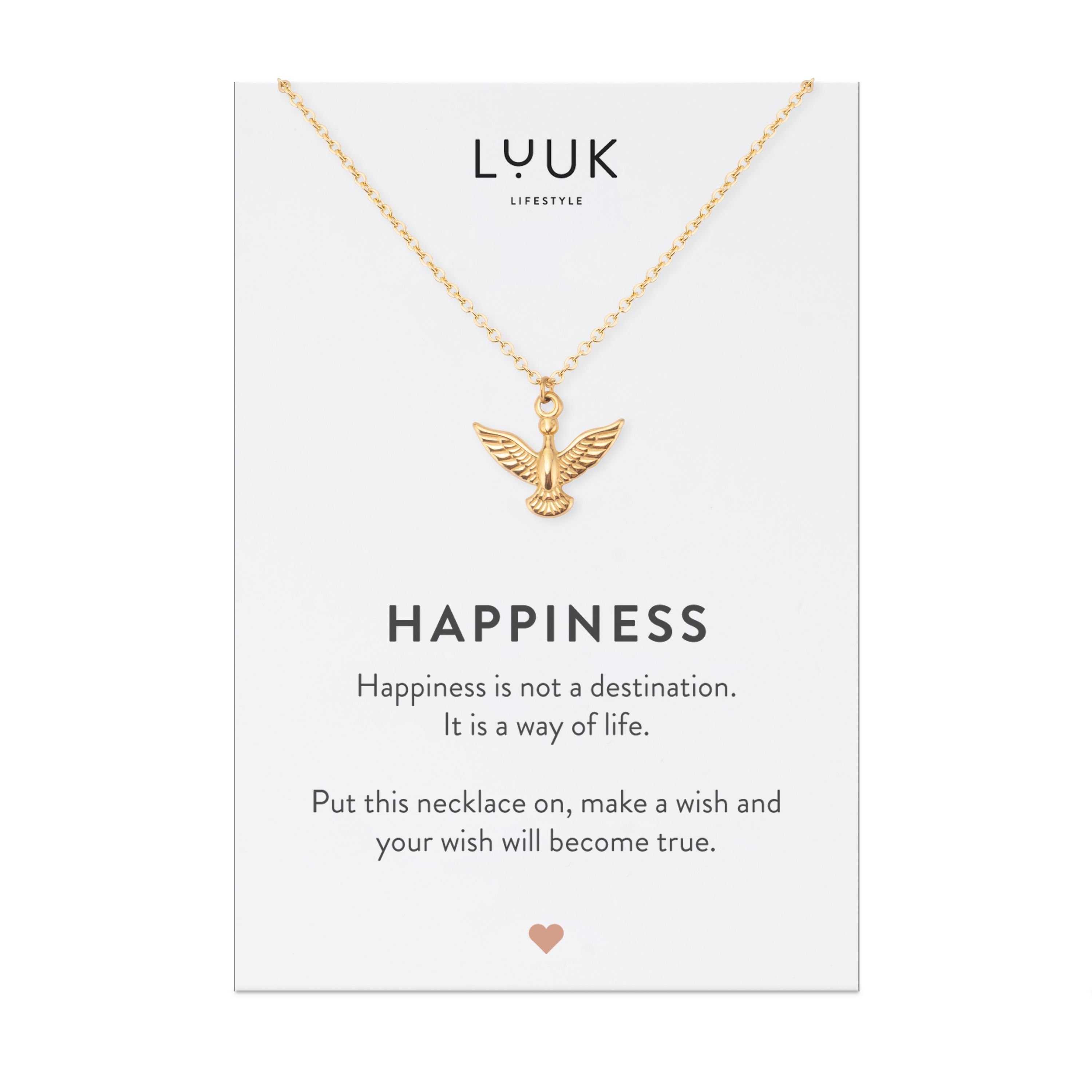 LUUK LIFESTYLE Kette mit Anhänger Adler, 50cm verstellbare Kettenlänge, Adler Phönix Anhänger