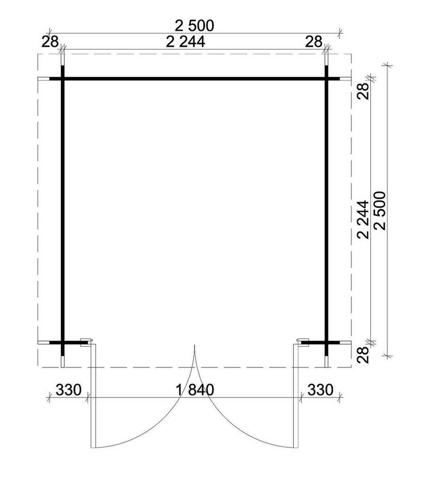 Thumbnail - Alpholz Gerätehaus Bremen-28 A, BxT: 270x270 cm