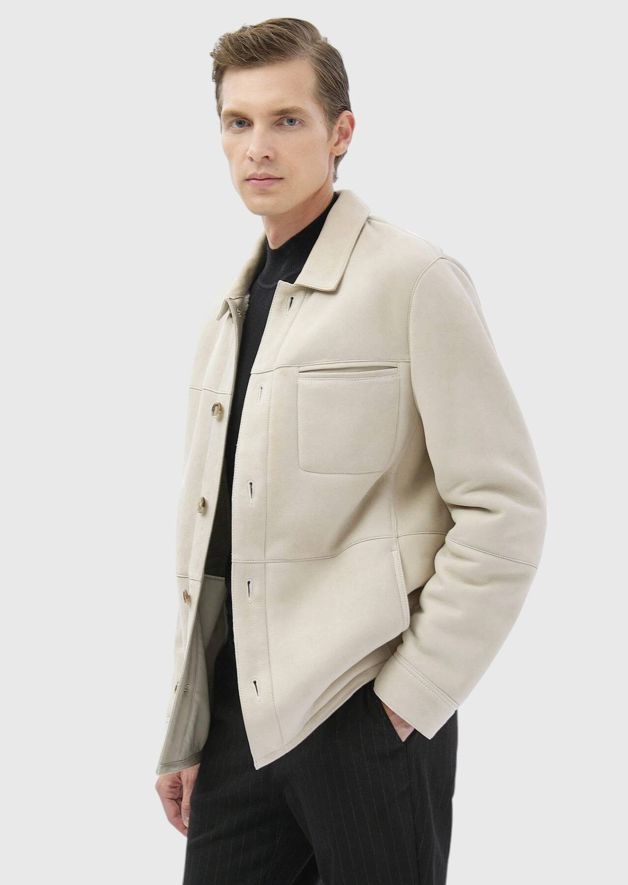 Warme Winterjacke Für Herren, Pelz, - Preisalarm Produktbild-Vorschau 2
