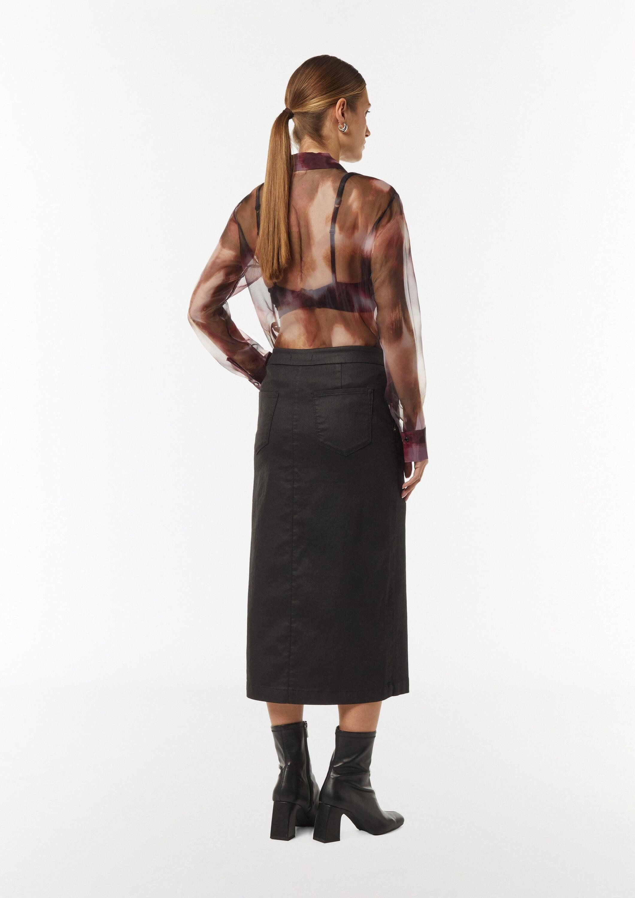 comma Langarmbluse Bluse Transparente Hemdbluse aus Organza