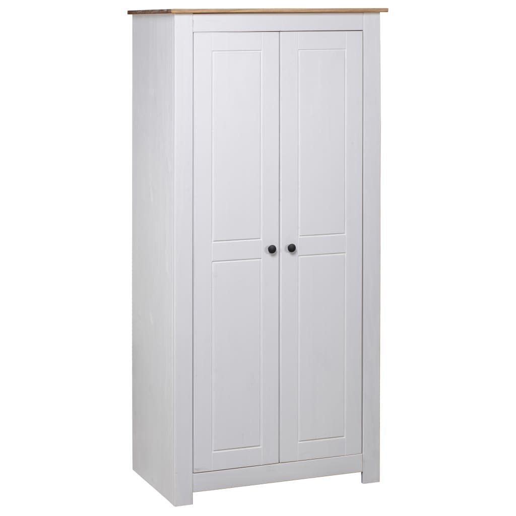 vidaXL Kleiderschrank Kleiderschrank Weiß 80×50×171,5 cm Kiefer Massiv Panama Serie (1-St)