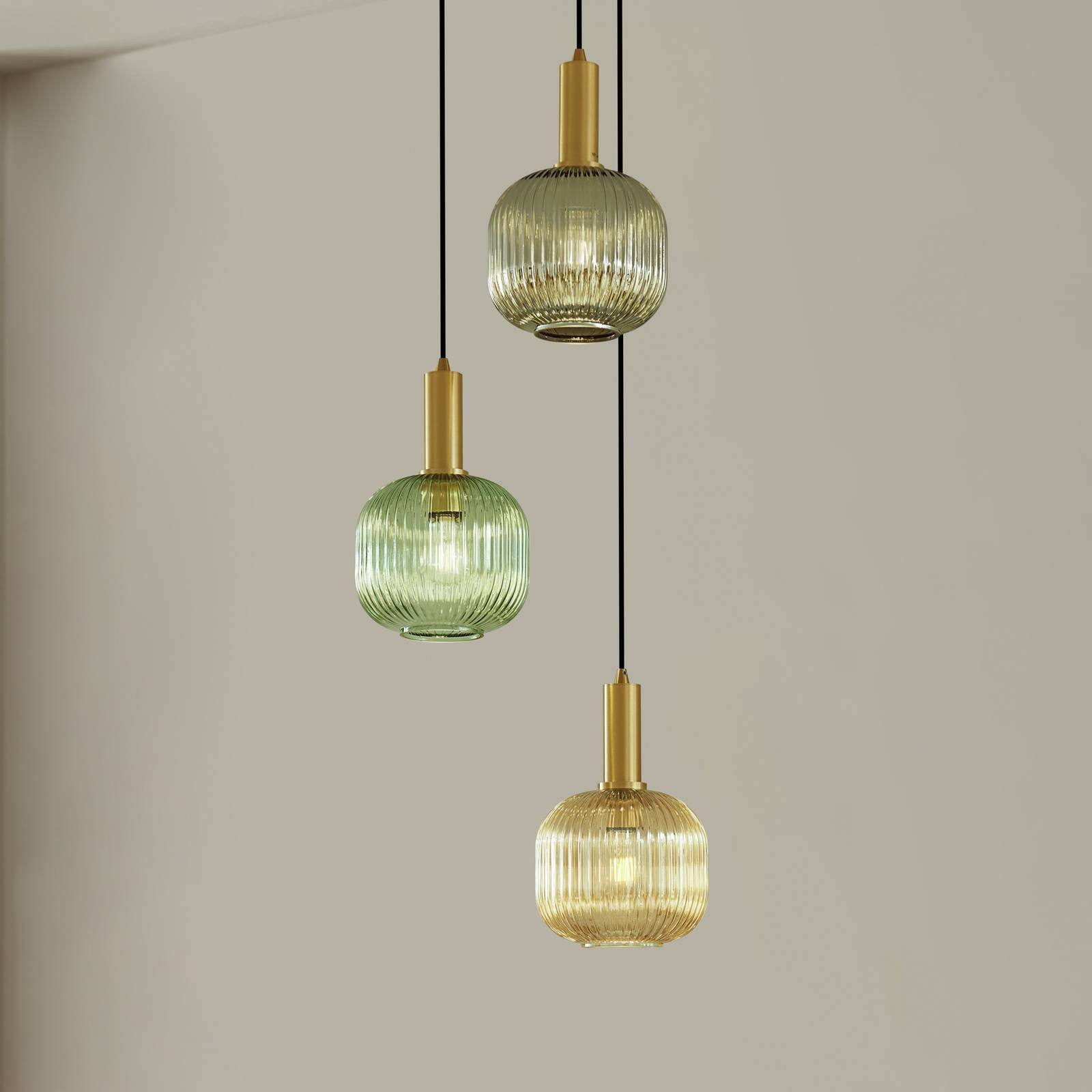 Lindby Hängeleuchte Dorotoe, Glas IP20, 3 x 15 W LED