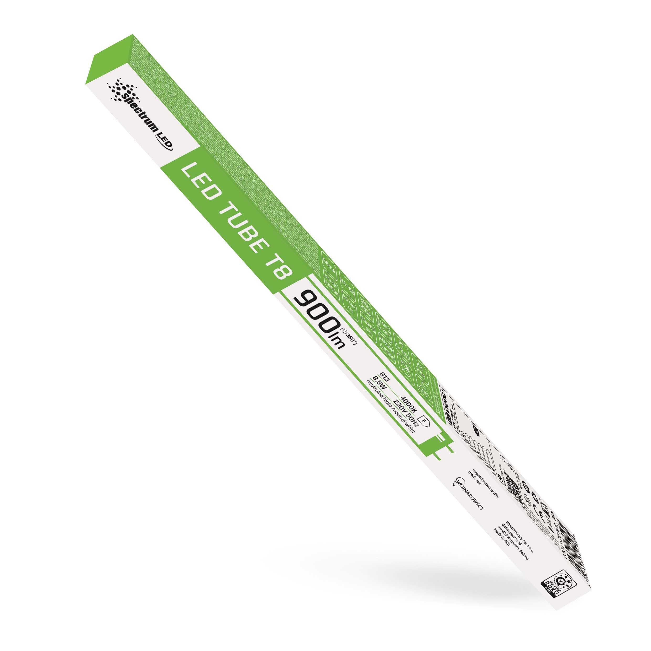 Spectrum LED-Leuchtmittel 25er Pack LED 60cm Röhre G13 Tube Glas T8 8,5W 900lm Neutralweiß 4000K, G13, Neutralweiß