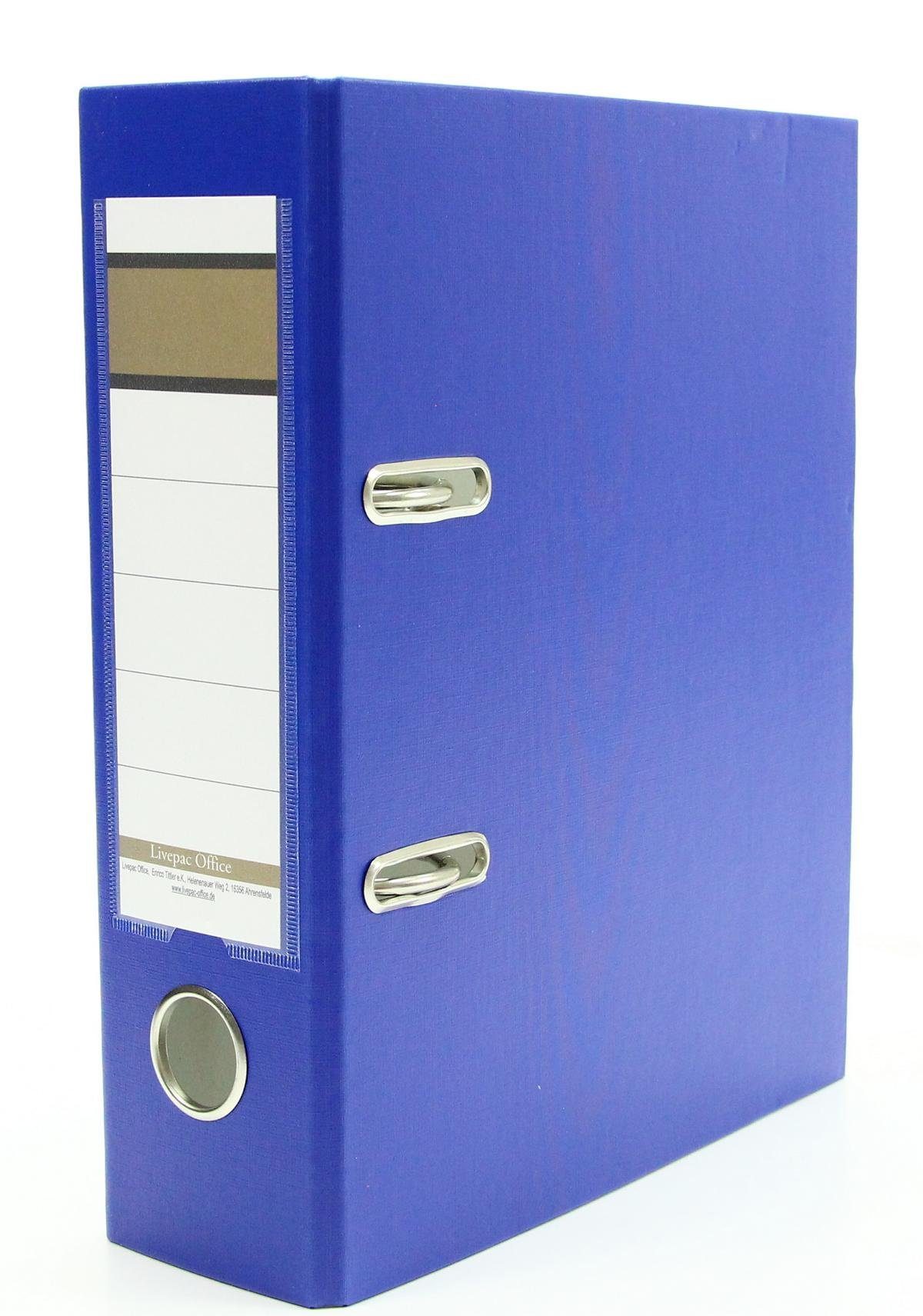 Livepac Office Aktenordner 5x Ordner / DIN A5 / 75mm / Farbe: blau