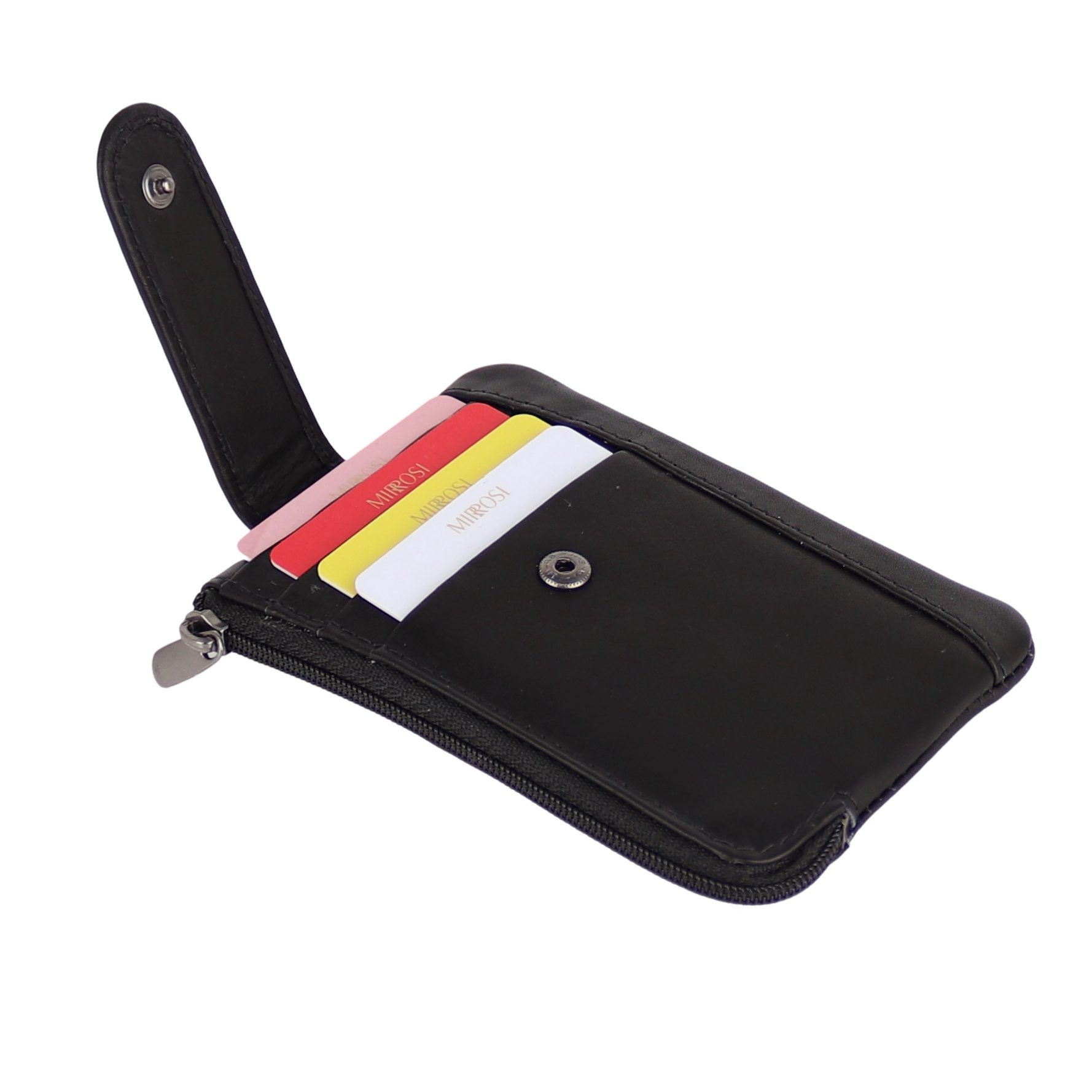 MIRROSI Schlüsseltasche UNISEX Echtleder mit 1xMünzfach,4 Kartenfach (1 Hauptfach mit einem stabilen Schlüsselring, 12x8,5x1cm) – Bild 3 von 5
