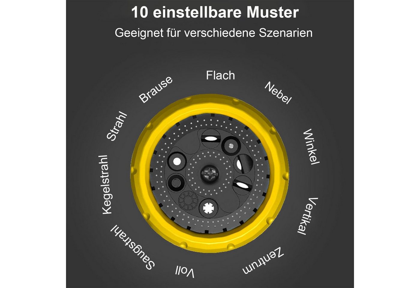 Thumbnail - Mutig Bewässerungsbrause Garten Spritzpistole, 10 Funktionen Sprühprofile, (Garten Handbrause zum Reinigen und Bewässern...