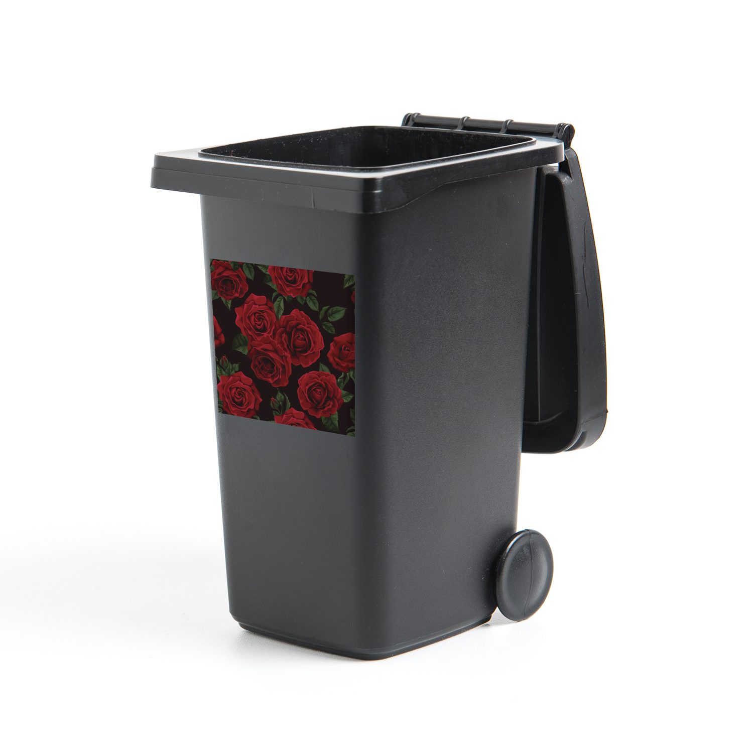 MuchoWow Wandsticker Rosen - Rosenblütenblätter - Rot (1 St), Mülleimer-aufkleber, Mülltonne, Sticker, Container, Abfalbehälter