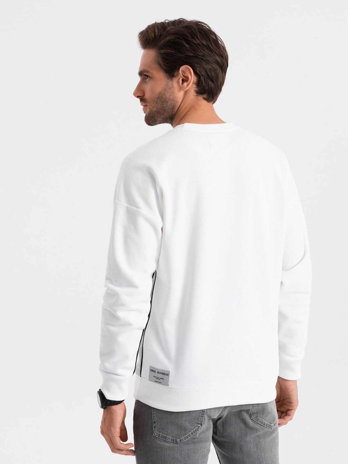 OMBRE Print-Shirt Herren Sweatshirt OVERSIZE mit kontrastierender Farbkombination