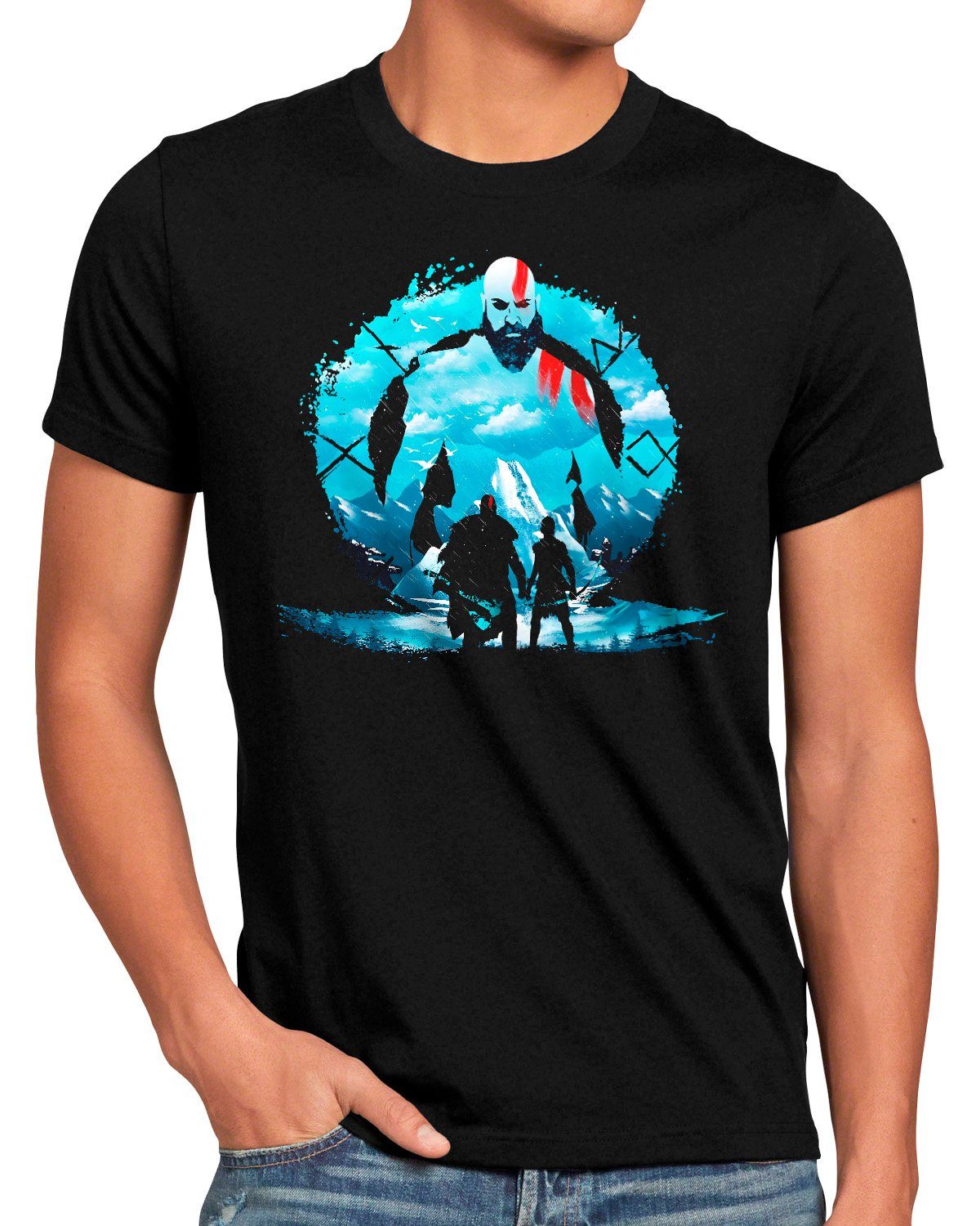 god style3 T-Shirt adventure Godly Print-Shirt kratos Herren Game war action of