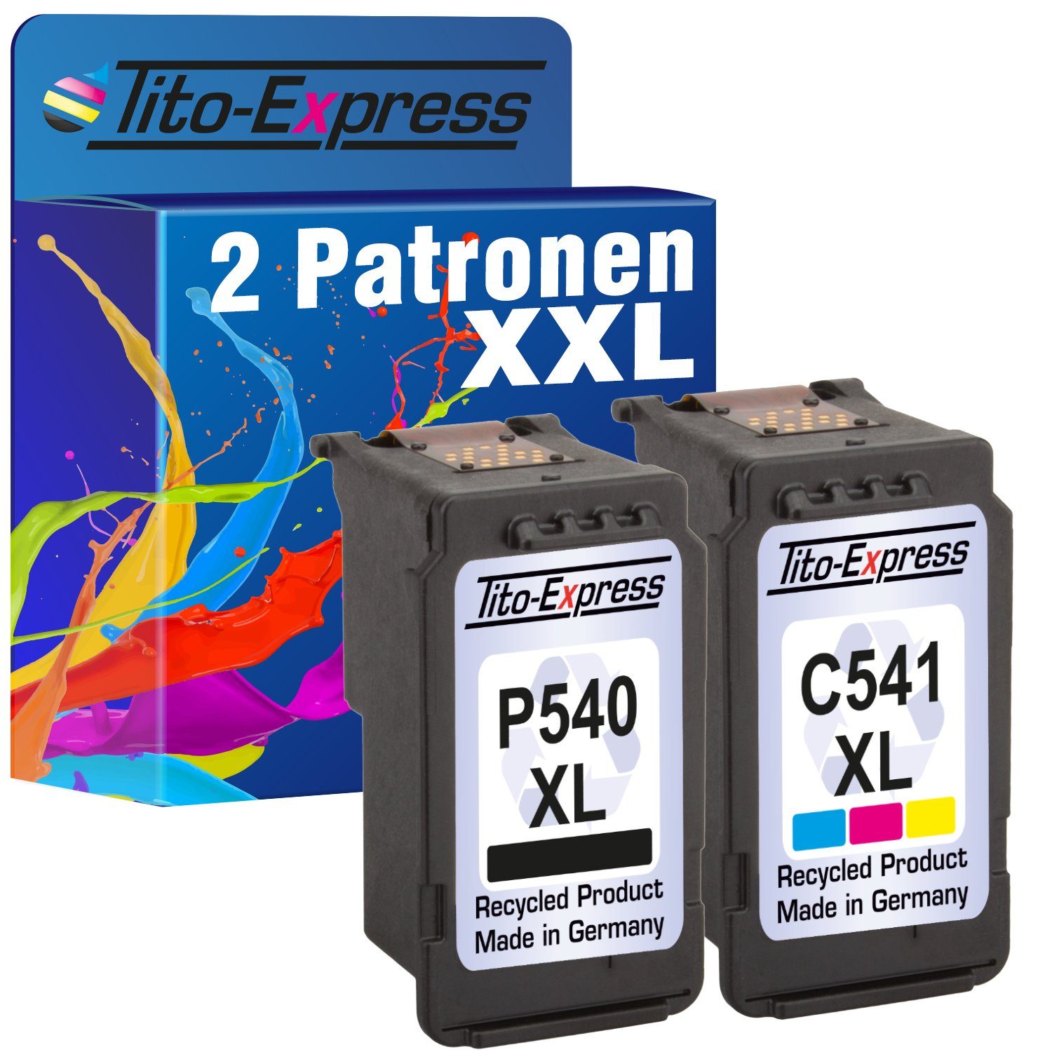 Tito-Express PlatinumSerie 2er Set ersetzt Canon PG-540XL & CL-541XL Black  & Color Doppelpack Tintenpatrone (für Pixma MG3650 MG4250 MG3550 TS5151  MG3650s TS5150 MX475)