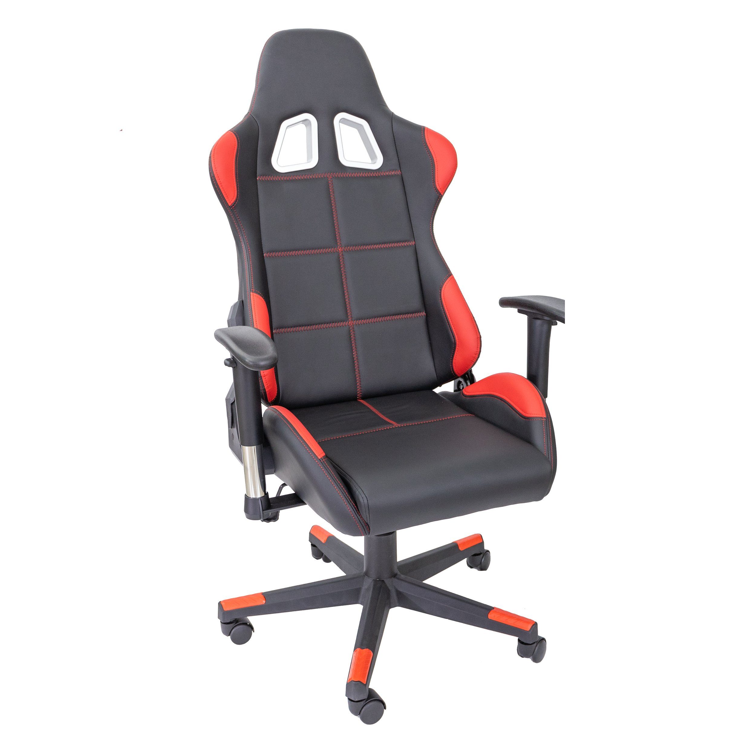 TPFLiving Bürostuhl Fire mit Lendenkissen XL Racing Stuhl Gaming-Stuhl (aus hochwertigem Kunstleder), Drehstuhl Zockerstuhl, Belastbarkeit bis 150 kg - Rot